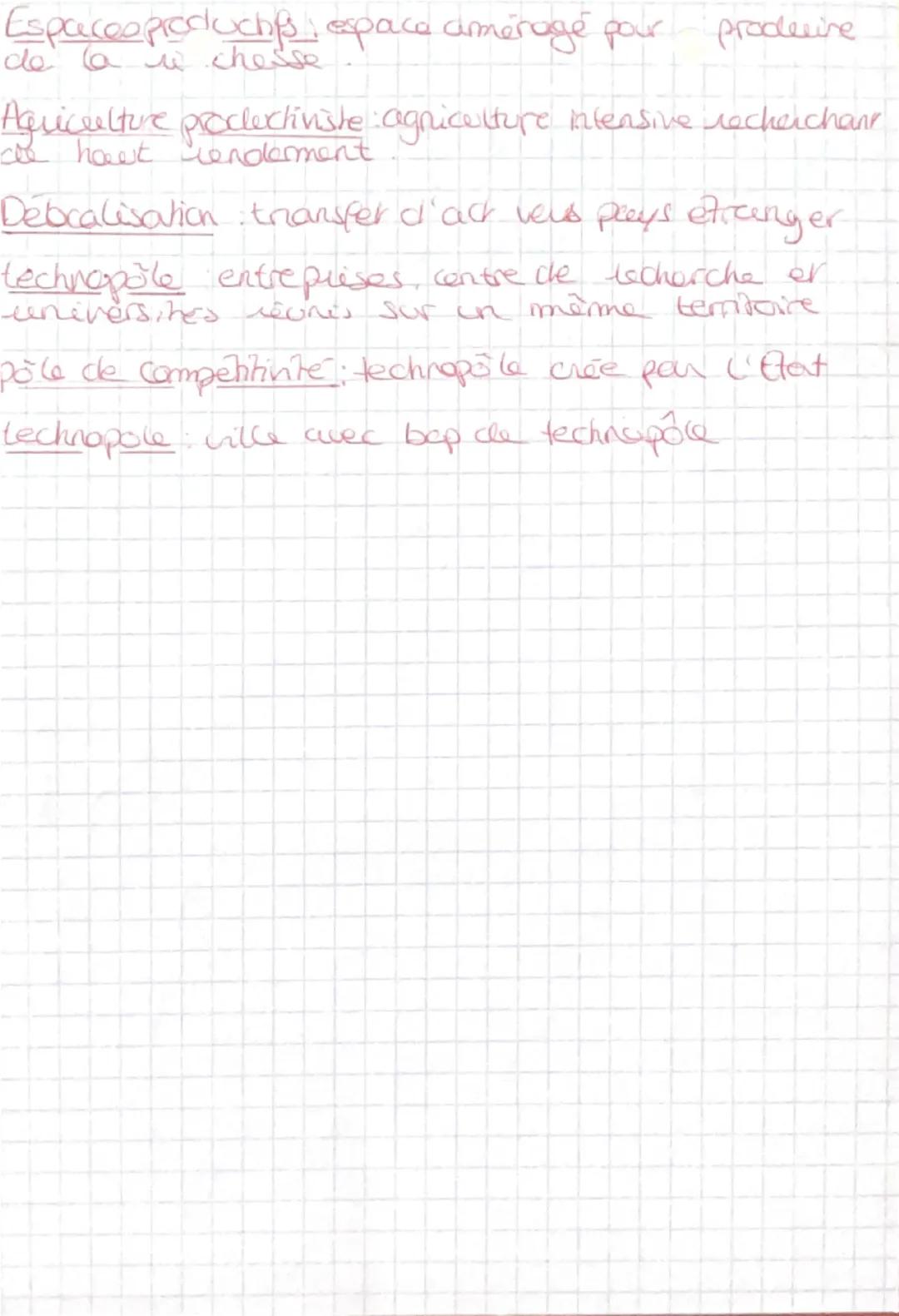geographie
Les espacias procluchips en France
Avec la mondialisation, ces espaces pred. comaissent
cles evolutions variées en France
Differe