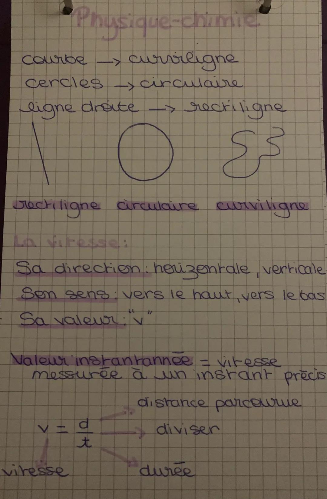 Phusique-chimie
courbe -> curviligne
cercles > circulaire
ligne droite -> rectiligne
O
rectiligne circulaire curviligne
Sa direction : herze