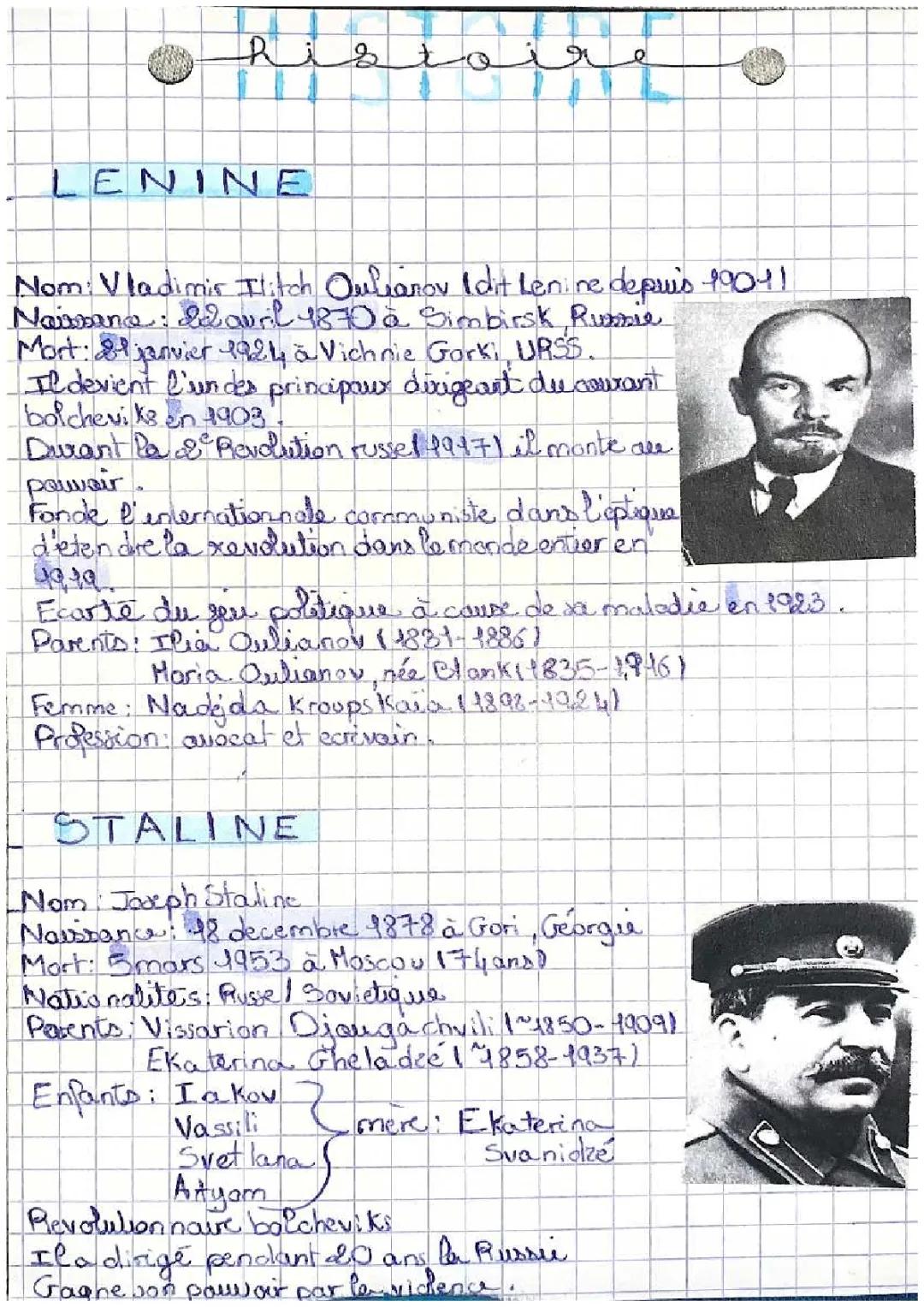 Lénine, Staline, Hitler