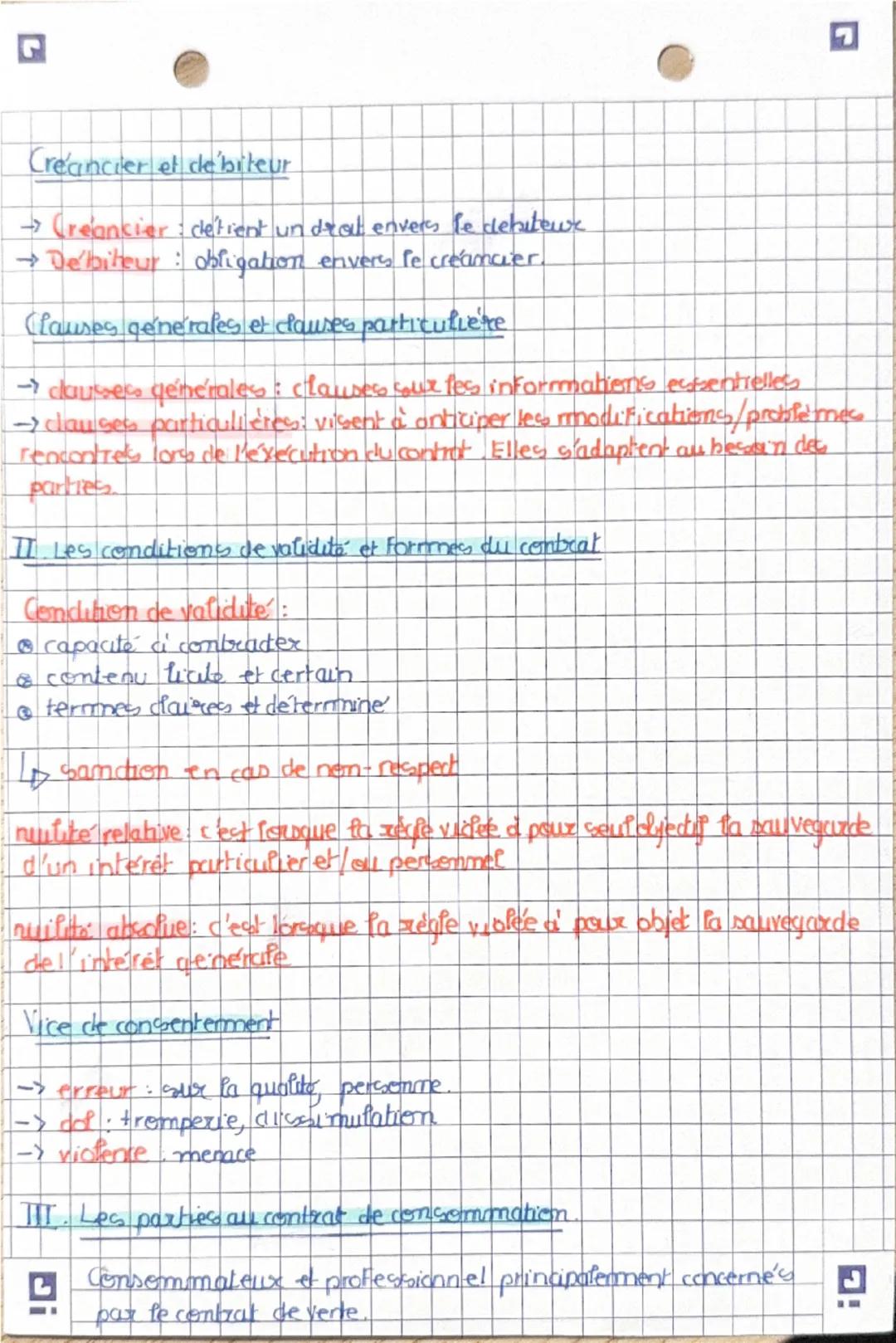 ร
2
Droit
Chapitre : La Formation du
Contrat
I. Qualifier un contrat, ses clauses et ses parties
Le contrat est un accord entre deux ou plus