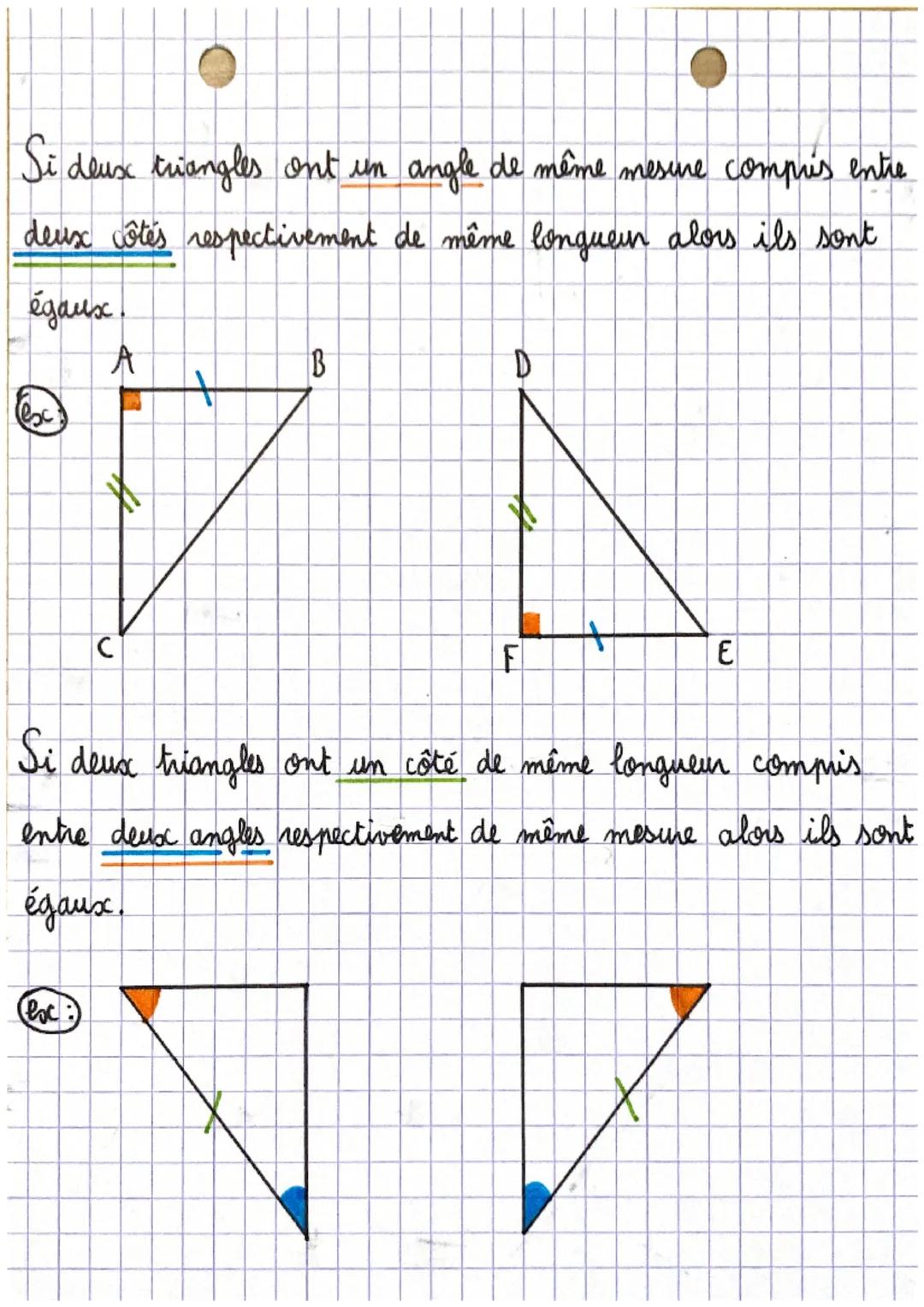 Ⓒ Triangles égaux
Deux triangles égaux sont deux triangles dont les côtés
respectifs sont de mêmes longueurs.
A
A
C
GEOMETRIE
Triangles égau