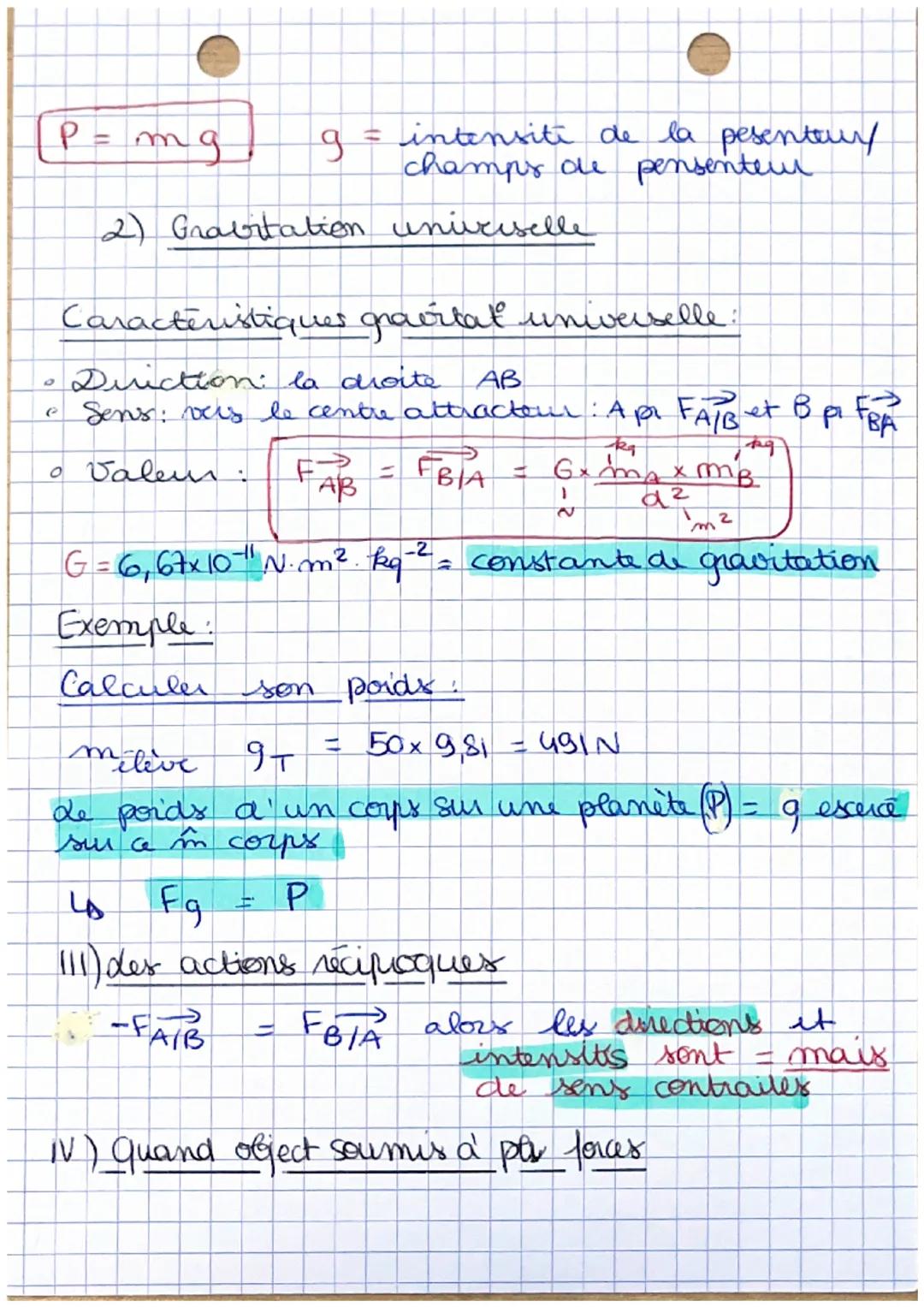 Modéliser une action:
1) Comment décrire un mouvement ?
Une force est caractérisée per: - point d'application
direction
sens
Excemple:
Q
phy
