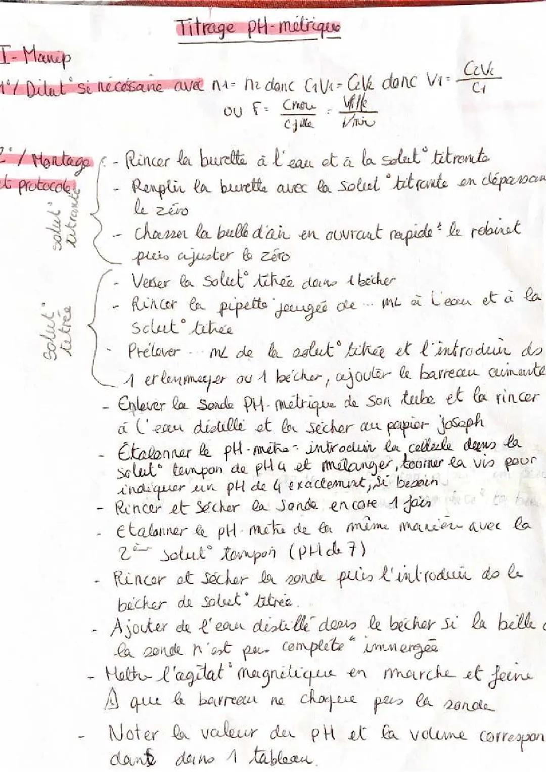 protocole titrage ph-métrique