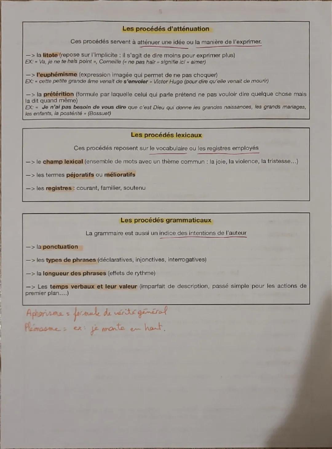 # Fiche 1: Les principaux procédés stylistiques à connaître en Première
L'intérêt d'un texte littéraire repose à la fois sur le fond (son c