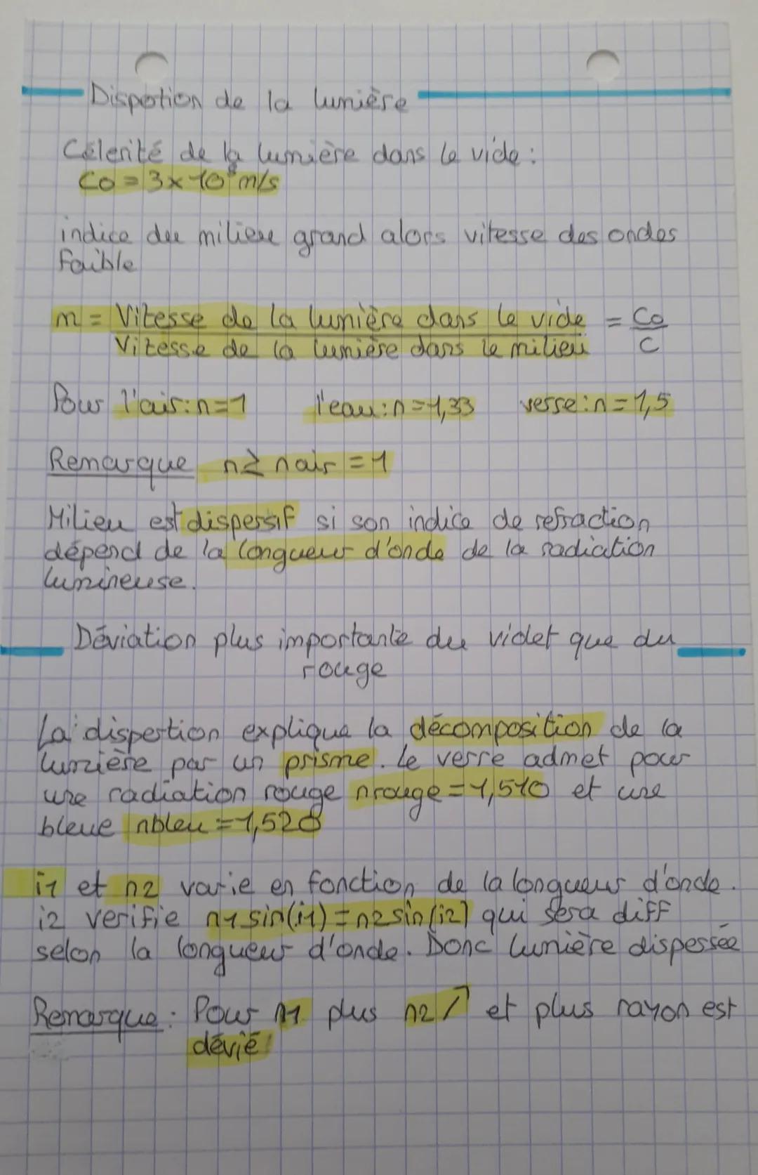 REFRACTION
RÉFLEXION
Phenomène de reflexion et réfraction
Lunière se propage en
homogène et transparent,
Rayon incident Angle Angle
incidenc