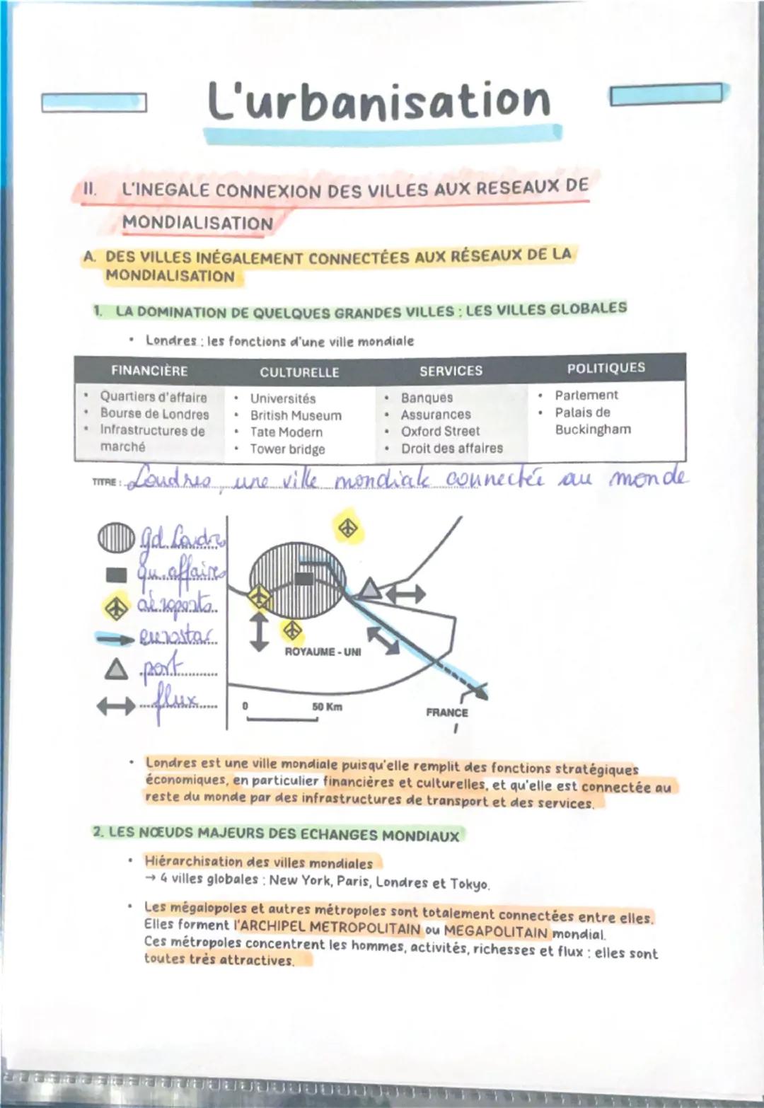 L'urbanisation
DEFINITIONS
TRANSITION URBAINE passage d'une population initialement rurale à une
population urbaine
ACCROISSEMENT NATUREL: d