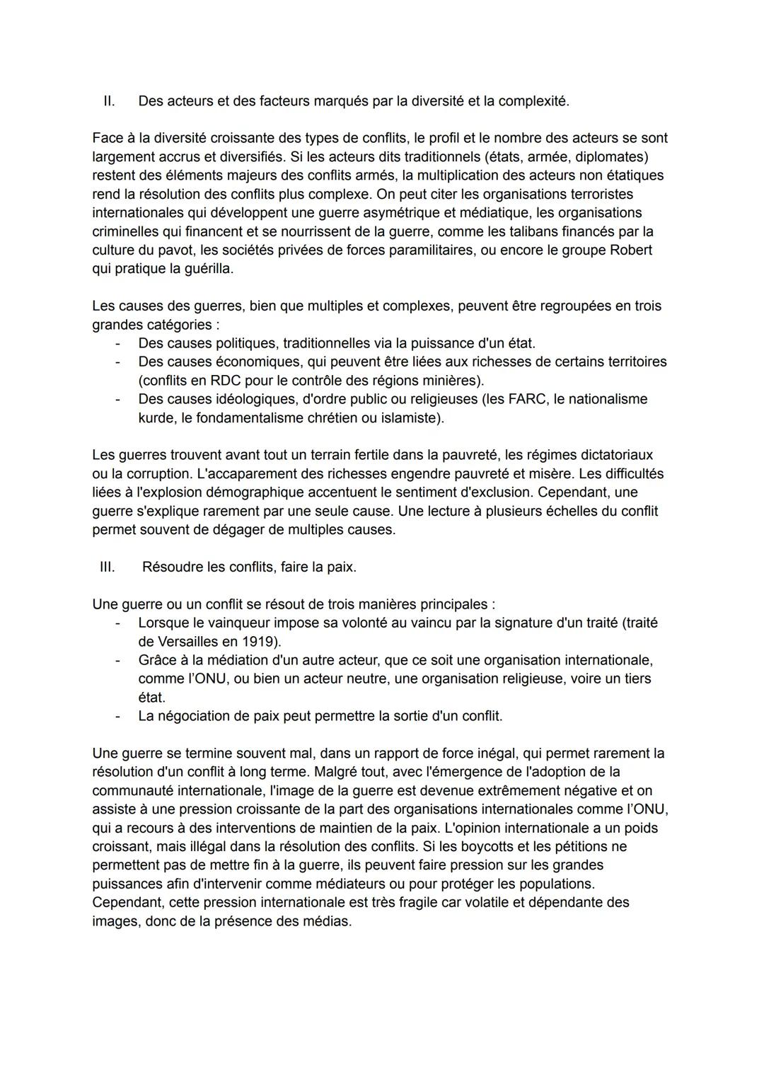 # Faire la guerre, faire la paix.
Formes de conflits et tentatives de paix dans le monde actuel.
Définition de la guerre de Carl Von Claus