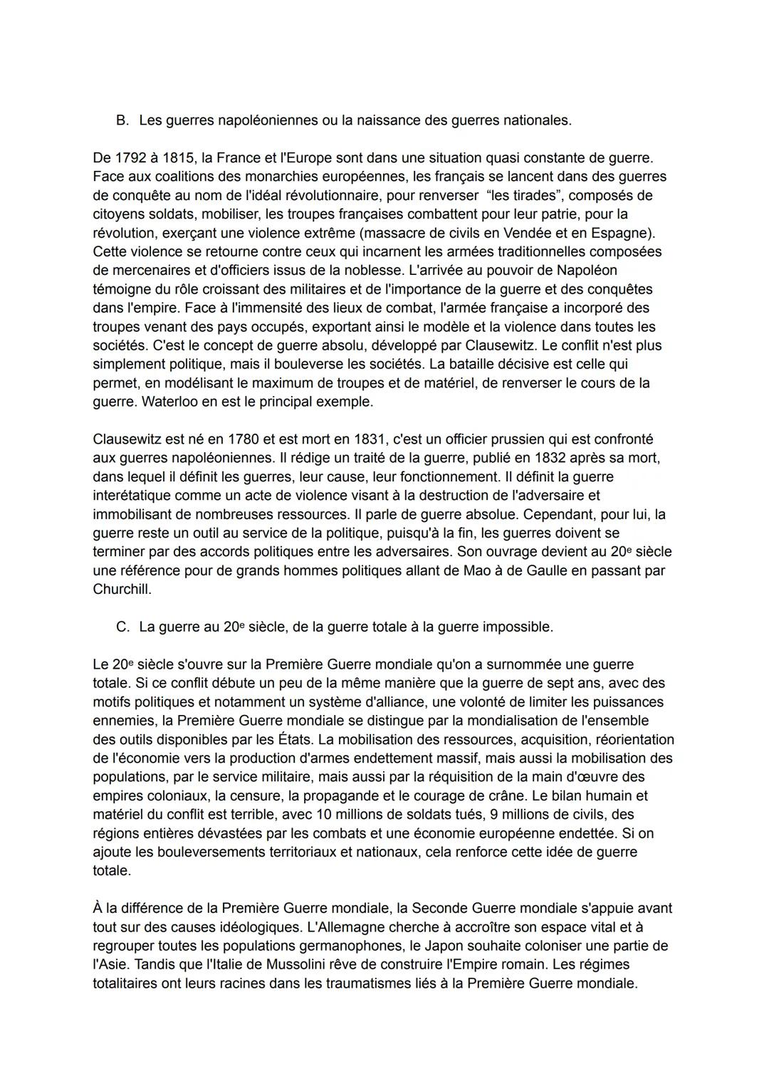 # Faire la guerre, faire la paix.
Formes de conflits et tentatives de paix dans le monde actuel.
Définition de la guerre de Carl Von Claus