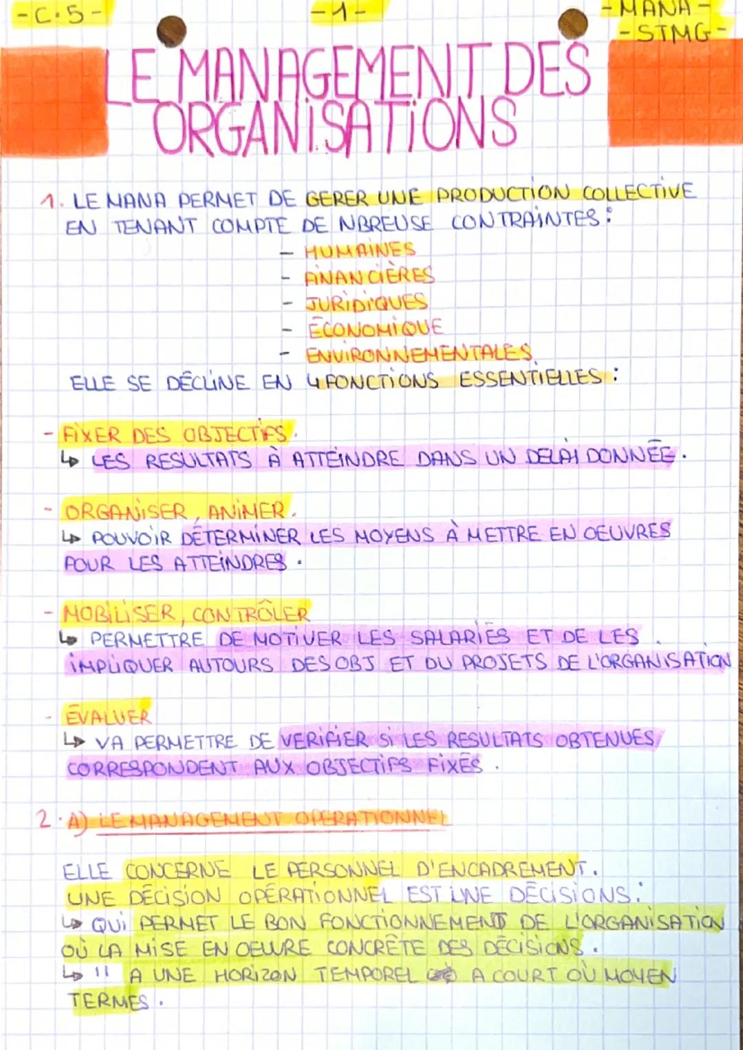 Le management des organisations