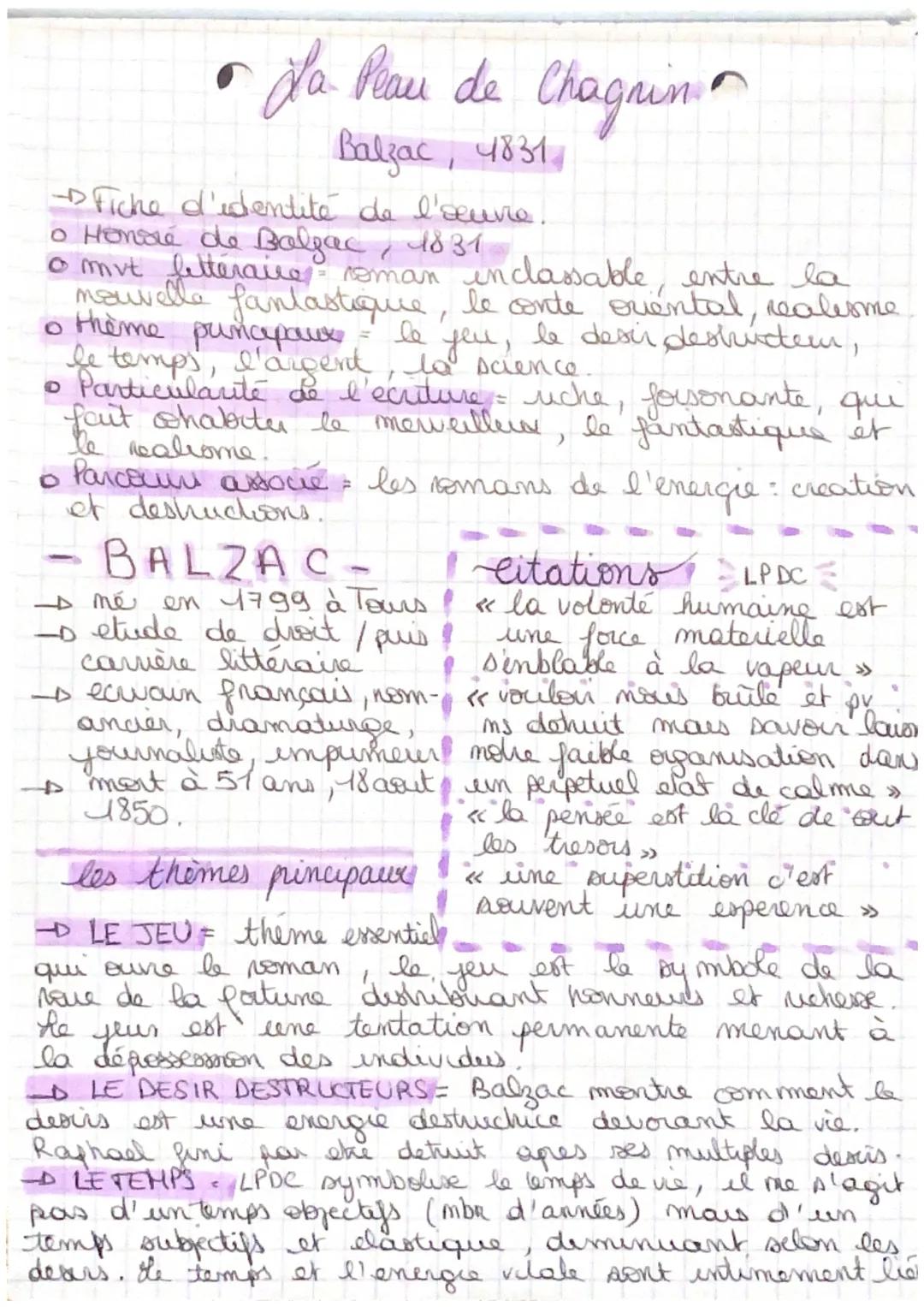 # La Peau de Chagnin
Balzac, 4831
Fiche d'identité de l'seure.
o Honoré de Balzac, 1831
• mvt littéraire roman inclassable, entre la
nouv