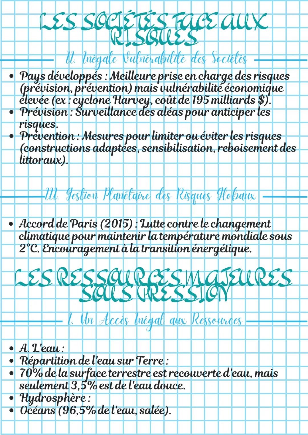 # LES SOCIÉTÉS FACE aux
RISQUES
1. Jes Risques d'Origine Naturelle et Antfpropique
* Aléas: Phénomènes naturels ou technologiques avec