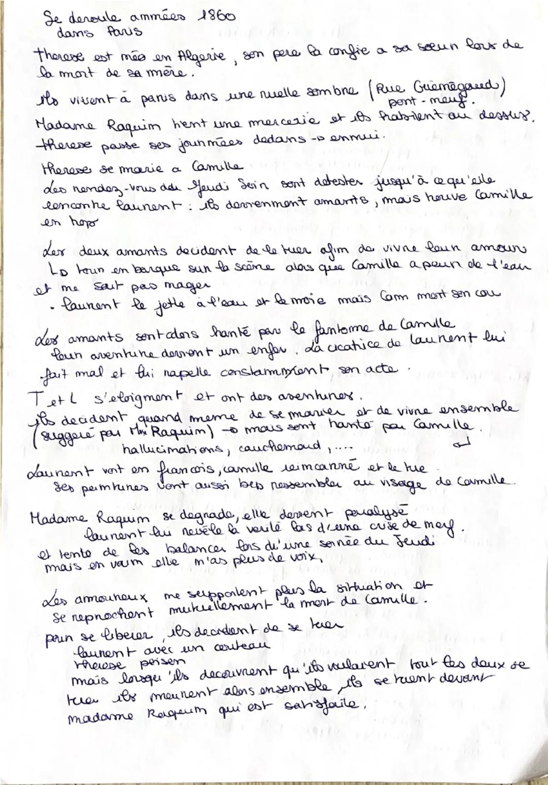 Therese Raquim
1868
Zola
-Romam
Naturaliste
- tragique
description detaillé et realiste = sombre et oppressant
mais application à l'art
desc