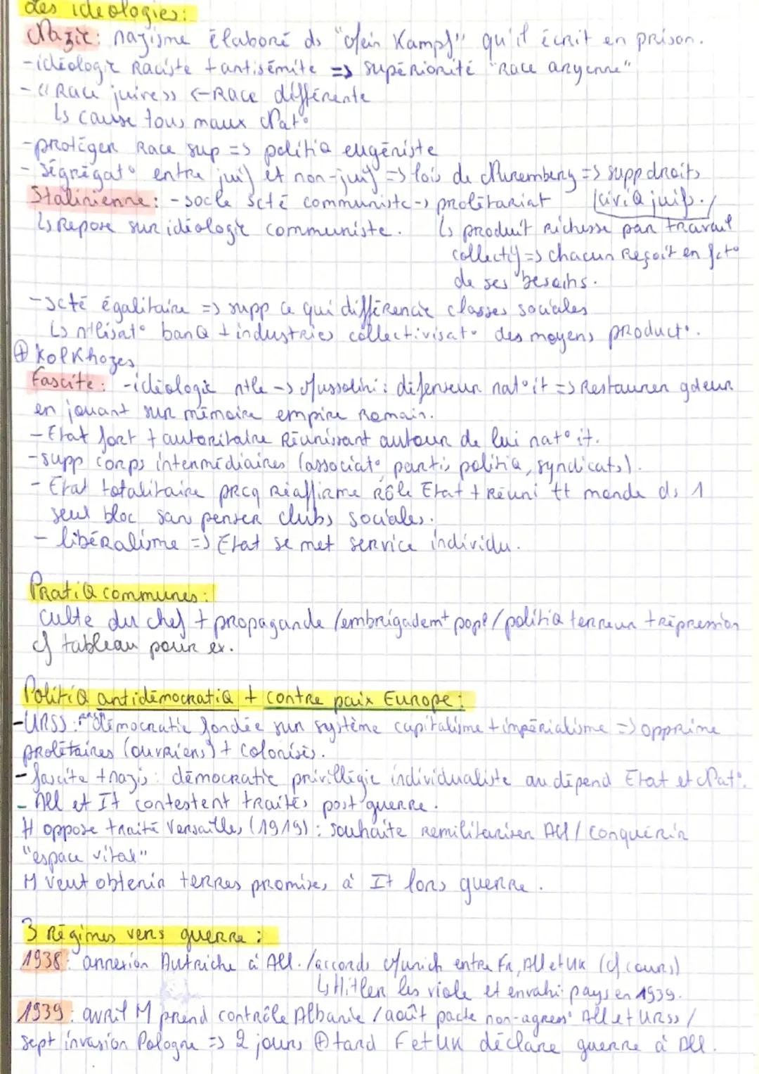 histoire
Regines totalitaires
Defi
Régime totalitaine = Régime à parti unia, n'admettant aucure
opposit organisée.
proletariat: ensemble des