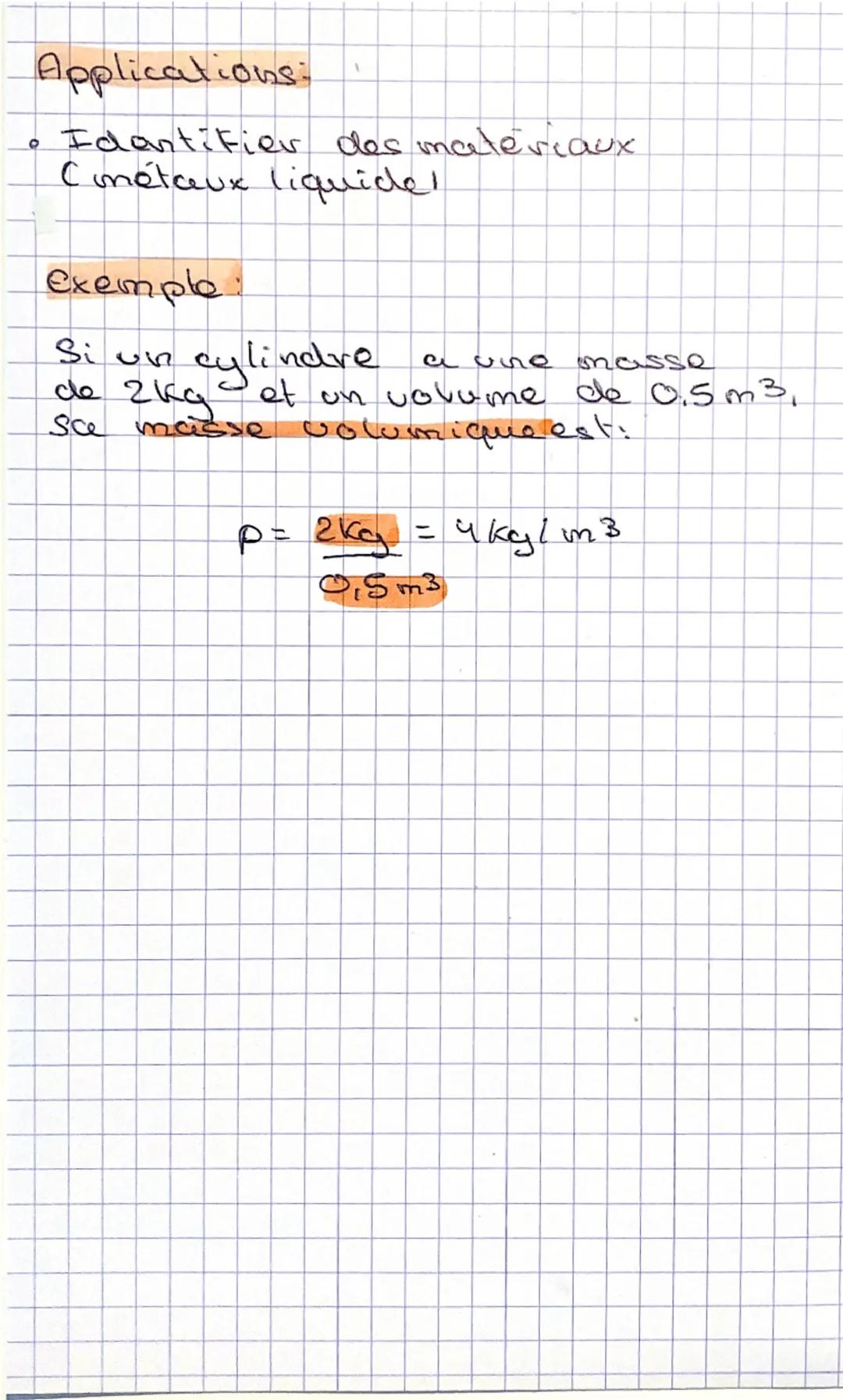 LA MASSE VOLUMIQUE
จ
définition: la masse volumique
(p) est
la mesure de la quantité
d'une matière contenue dans
volume donné
un
Formule
p =