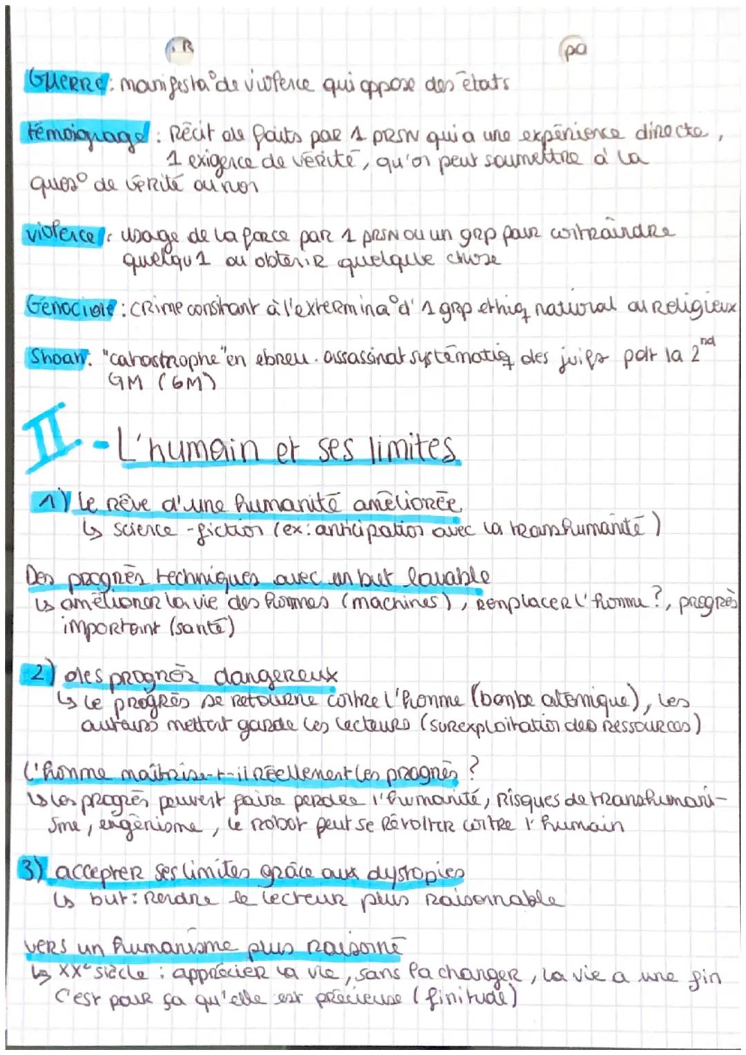 # L'HUMANITÉ
EN QUESTION
-Histoire et violence
1) guerres mordiales
↳ Récit de querre,
La littératare permet de dinos
cer, d'apaiser et d