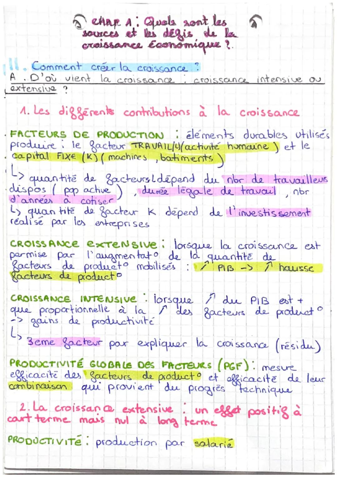 CHAP 1: Quels sont
les sources et les défis de la
craissance économiquez!
Qu'est-ce que la croissance éco et comment la
?
mesurer
A. Que mes