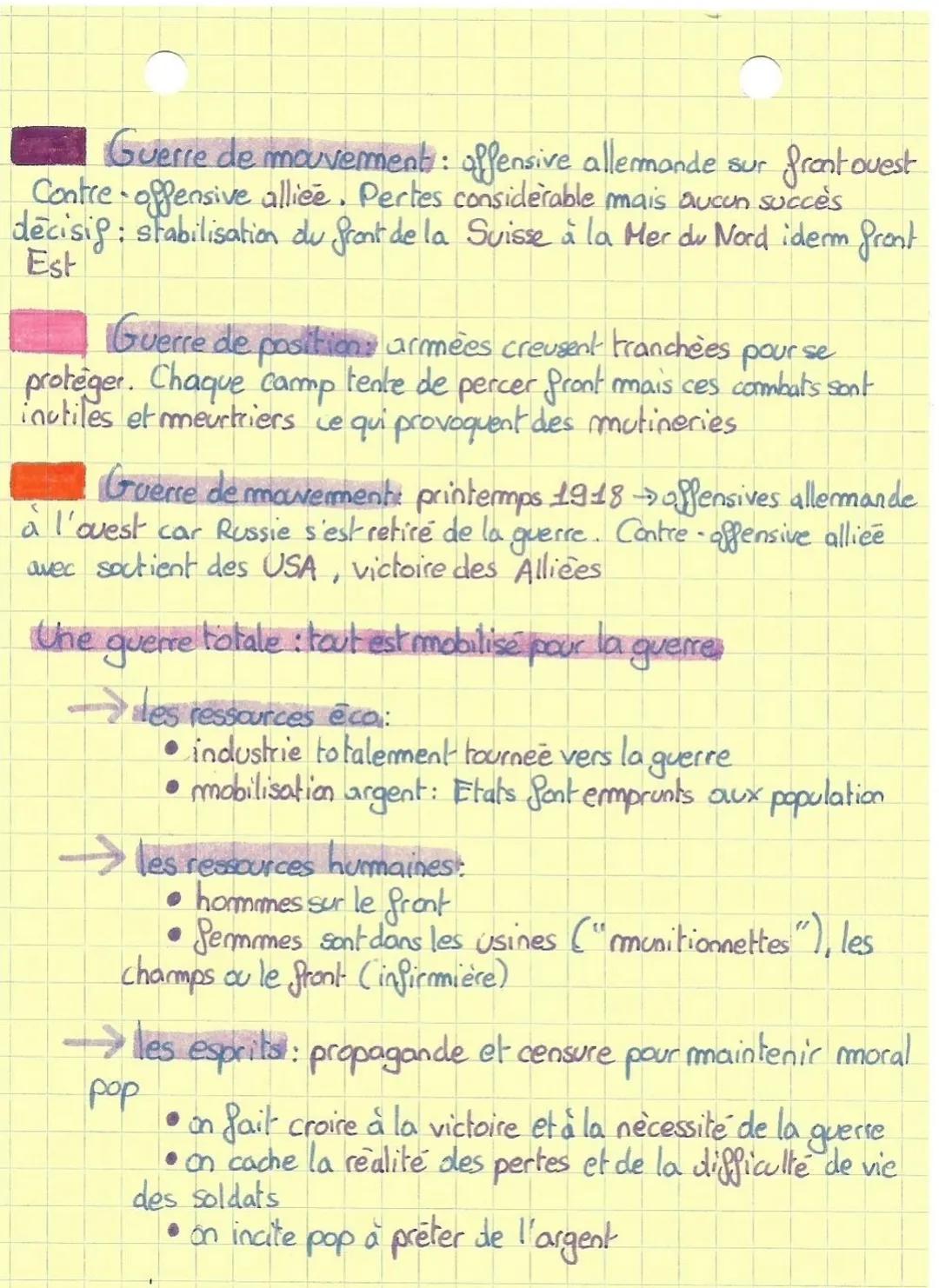 HISTOIRE
L
Civils et militaires dans la 1 ere guerre
Pourquoi la guerre ?
•Tensions anciennes en Europe:
guerre mondiale
→rivalités territoi