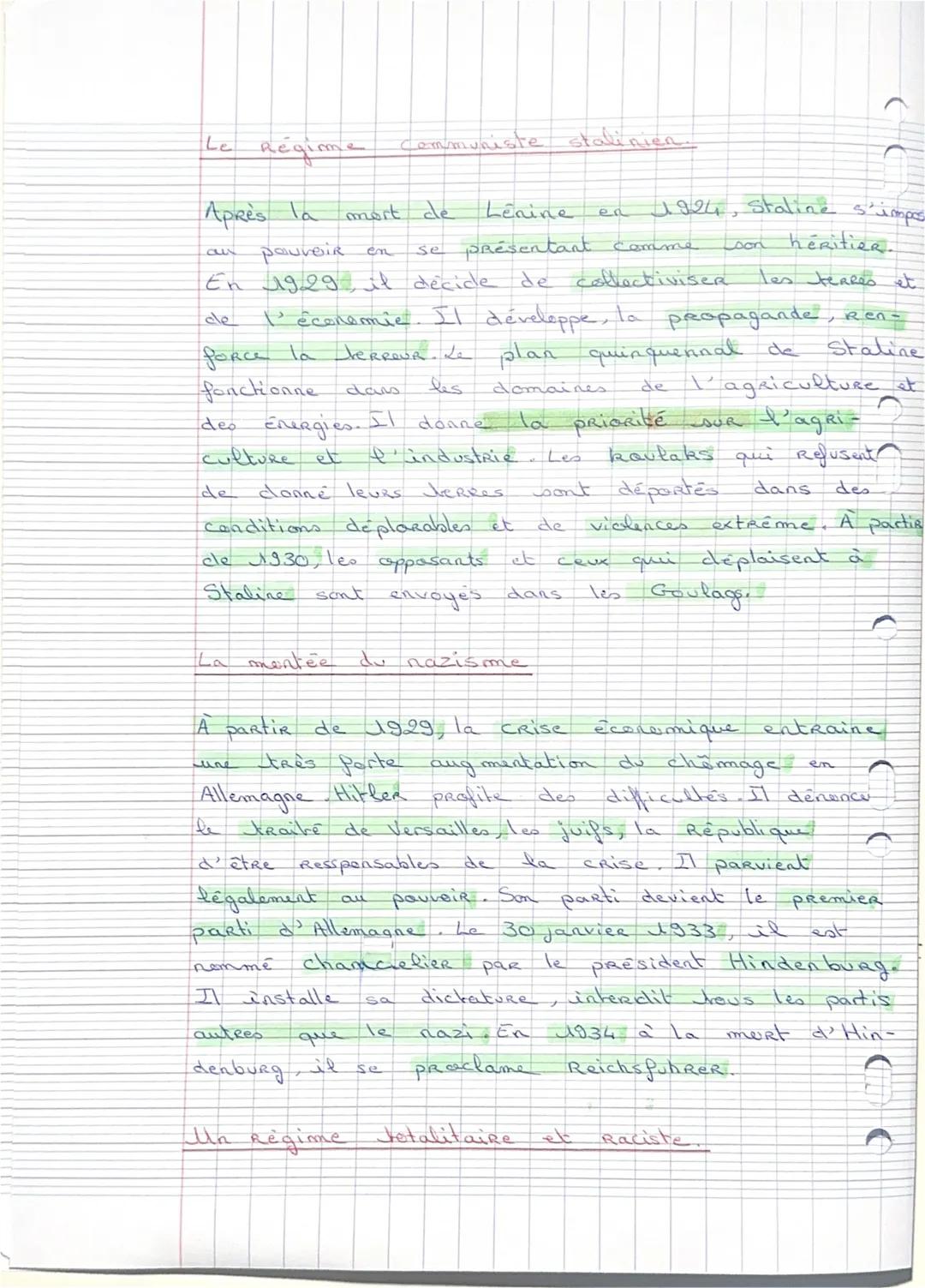 Programme
3
Histoire: Piche de révision
Theme : L'Europe, un theatre majeur des
gueree Jotales (1914-1945)
Chapitre 2
du pregramme Chapitr