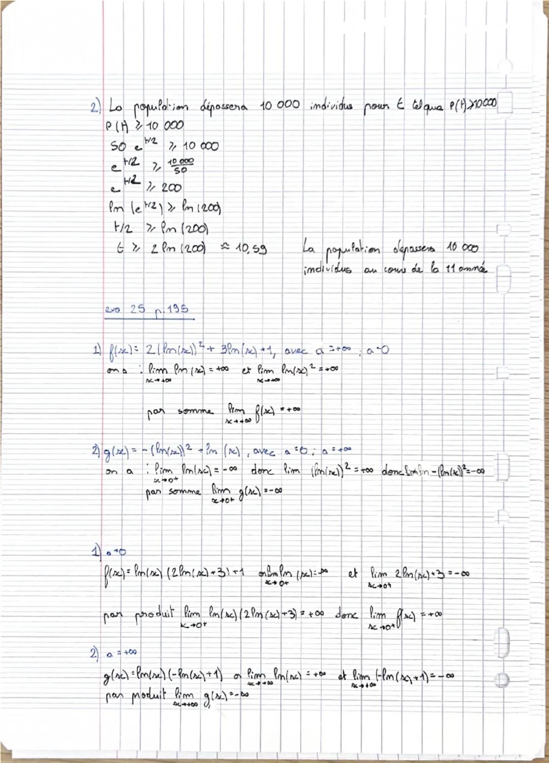 TMATHS2
Chapitre 10 : cours
2020-2021
Fonction logarithme népérien
I La fonction logarithme népérien
La fonction exponentielle est continue,