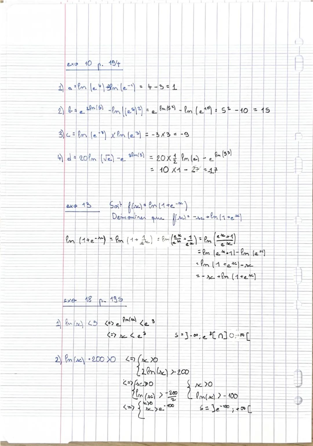 TMATHS2
Chapitre 10 : cours
2020-2021
Fonction logarithme népérien
I La fonction logarithme népérien
La fonction exponentielle est continue,