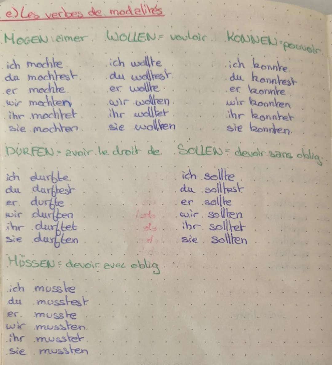 Allemand
A-Le présent de l'edicatif.
a) des 3 auxiliaires.
HABEN avoir. SEINFête WERDEN devenir
ich habe ich bin ich werde
du hest du bis