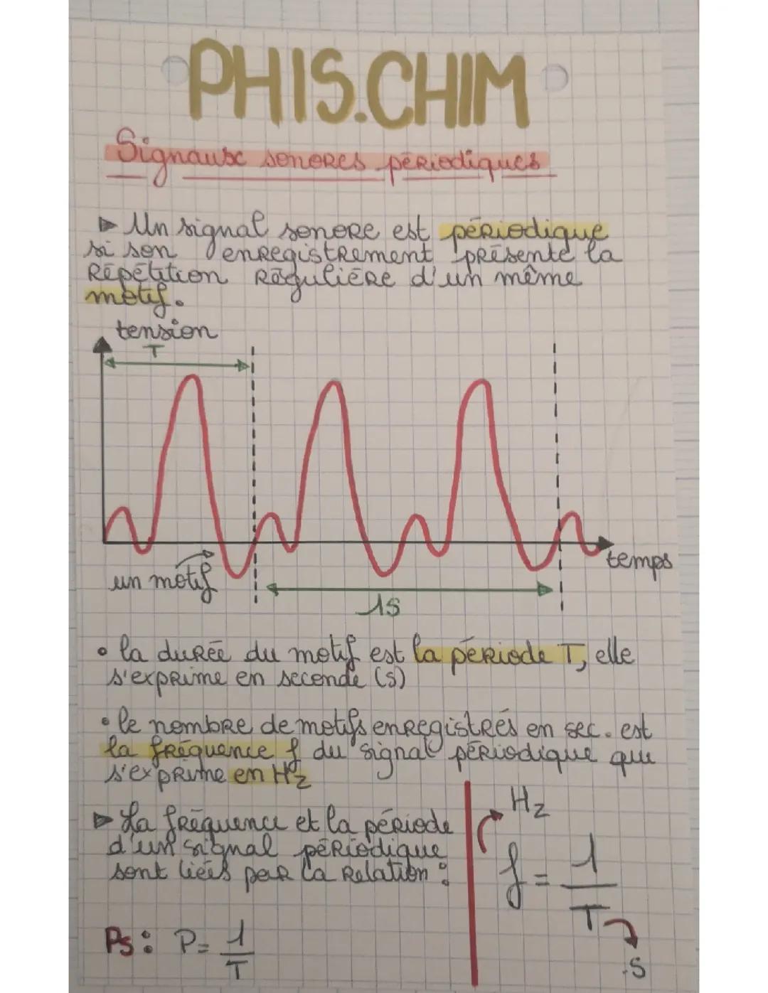 Signaux sonores périodique