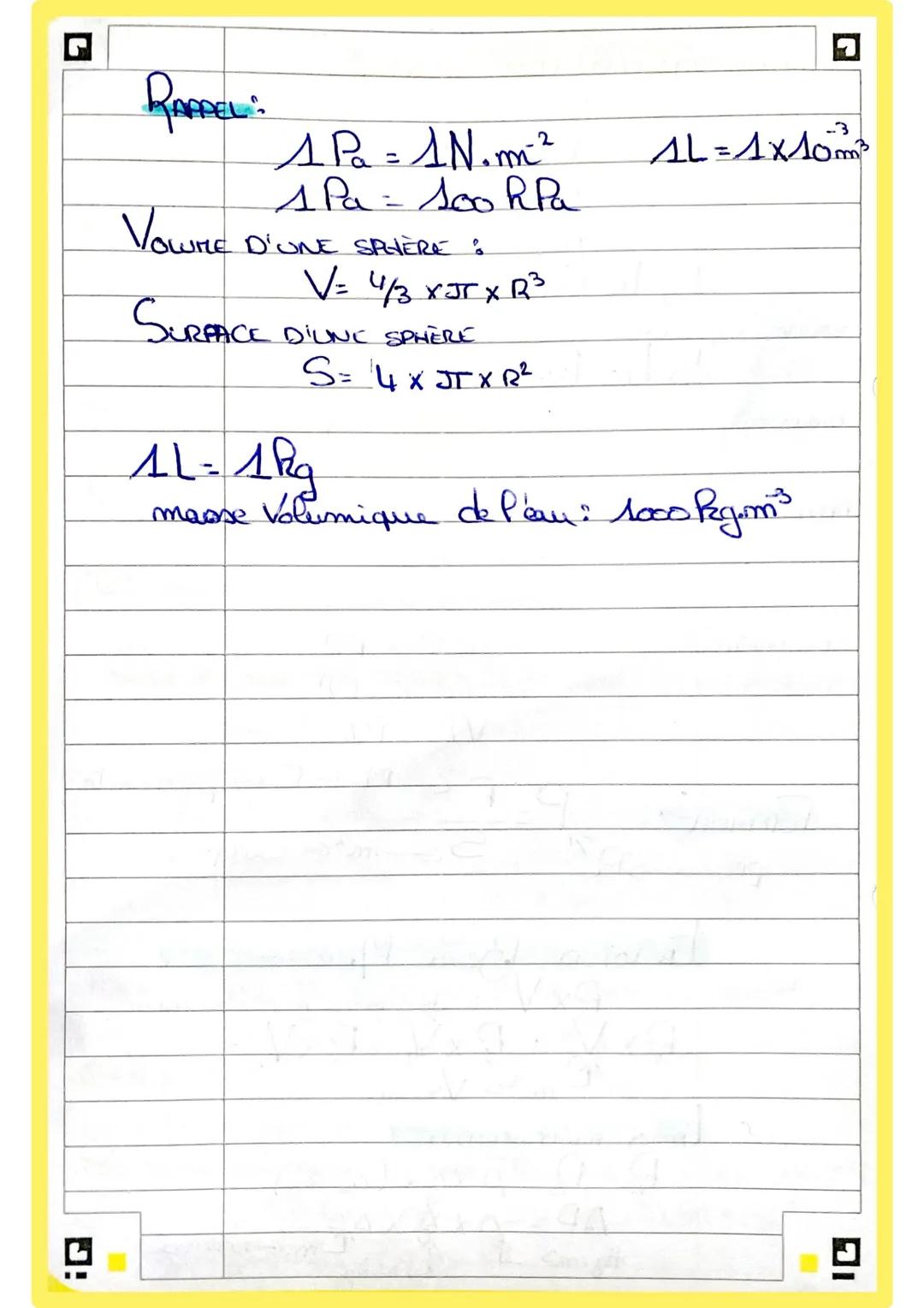 # LA PRESSION D'UN FLUIDE AU REPOS
UN FLUIDE: - PAS DE FORTIES DÉFINIES
- DANS TOUTES LES DIRECTIONS.
- PREND LA FORME DU CONTENANP
L↳ L