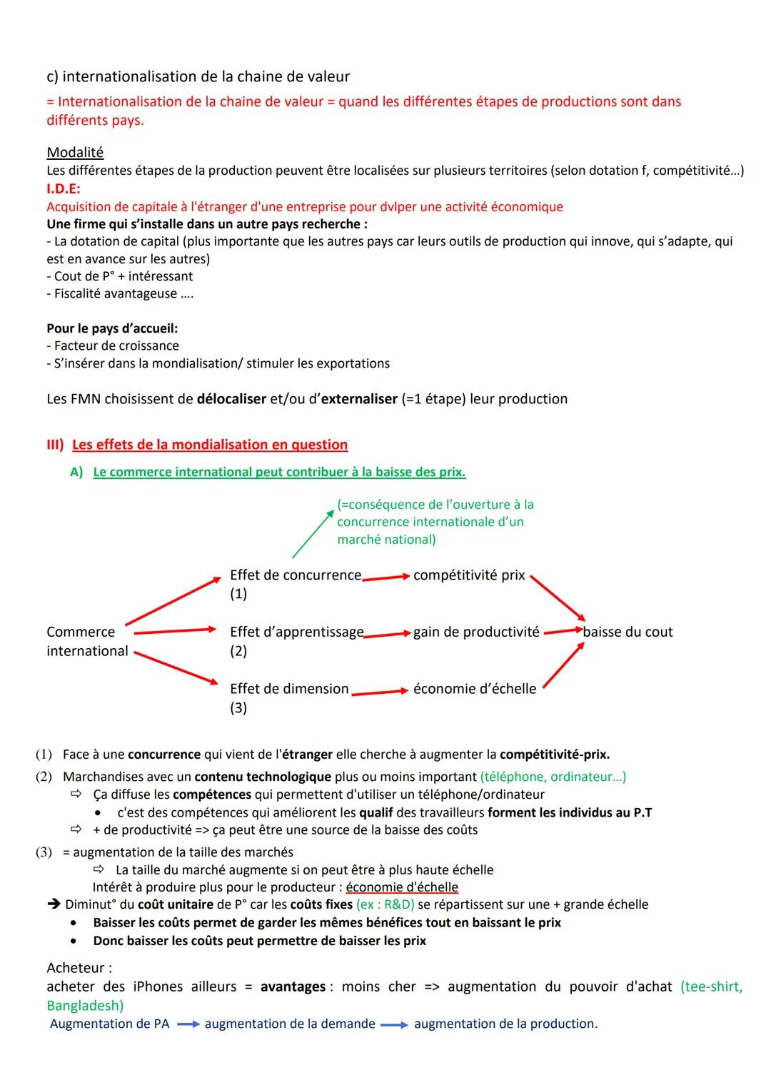 Fiche Chapitre 2
1)
Les fondements du commerce international
Quels sont les fondements du commerce international ?
↳
Logique de spécialisati