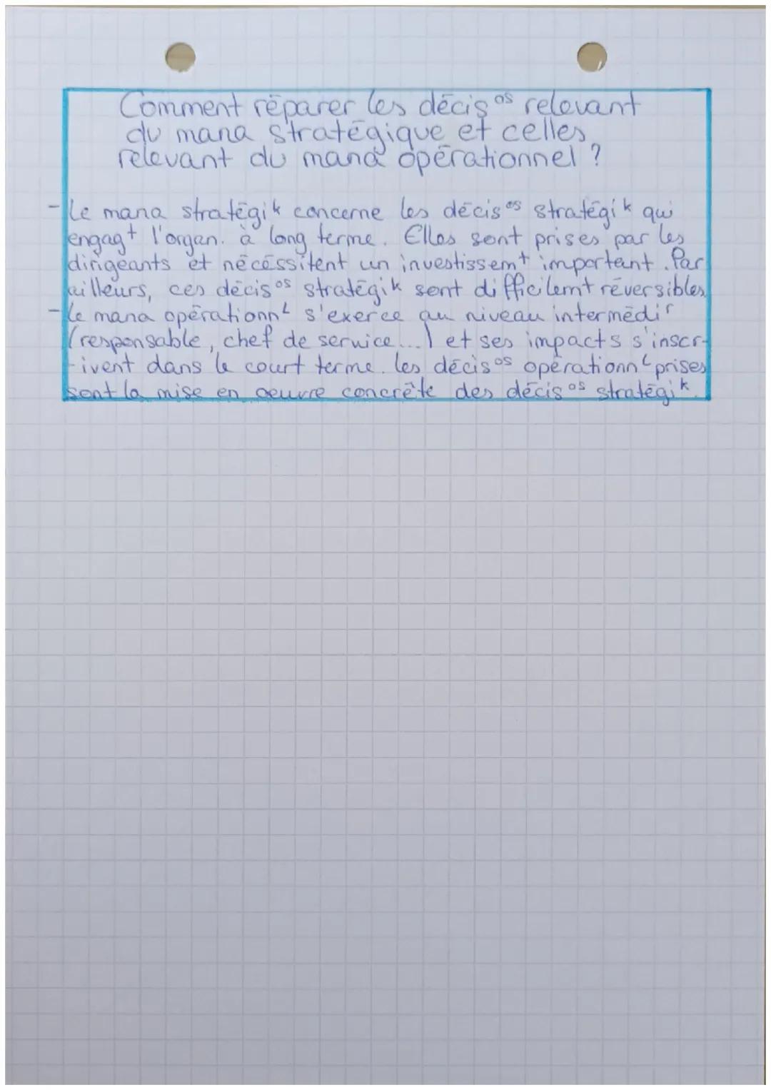 chap 3 Management •
management conduite d'act's collectives et mise en oeuvre de
moyens (humains et matérielles) ds le but d'atteindre
les o