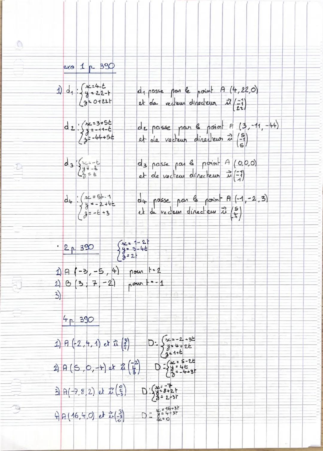 TMATHS2
Chapitre 11 : cours
2020-2021
Représentations paramétriques et équations cartésiennes
L'espace est rapporté à un repère (O,i,j,k)
I