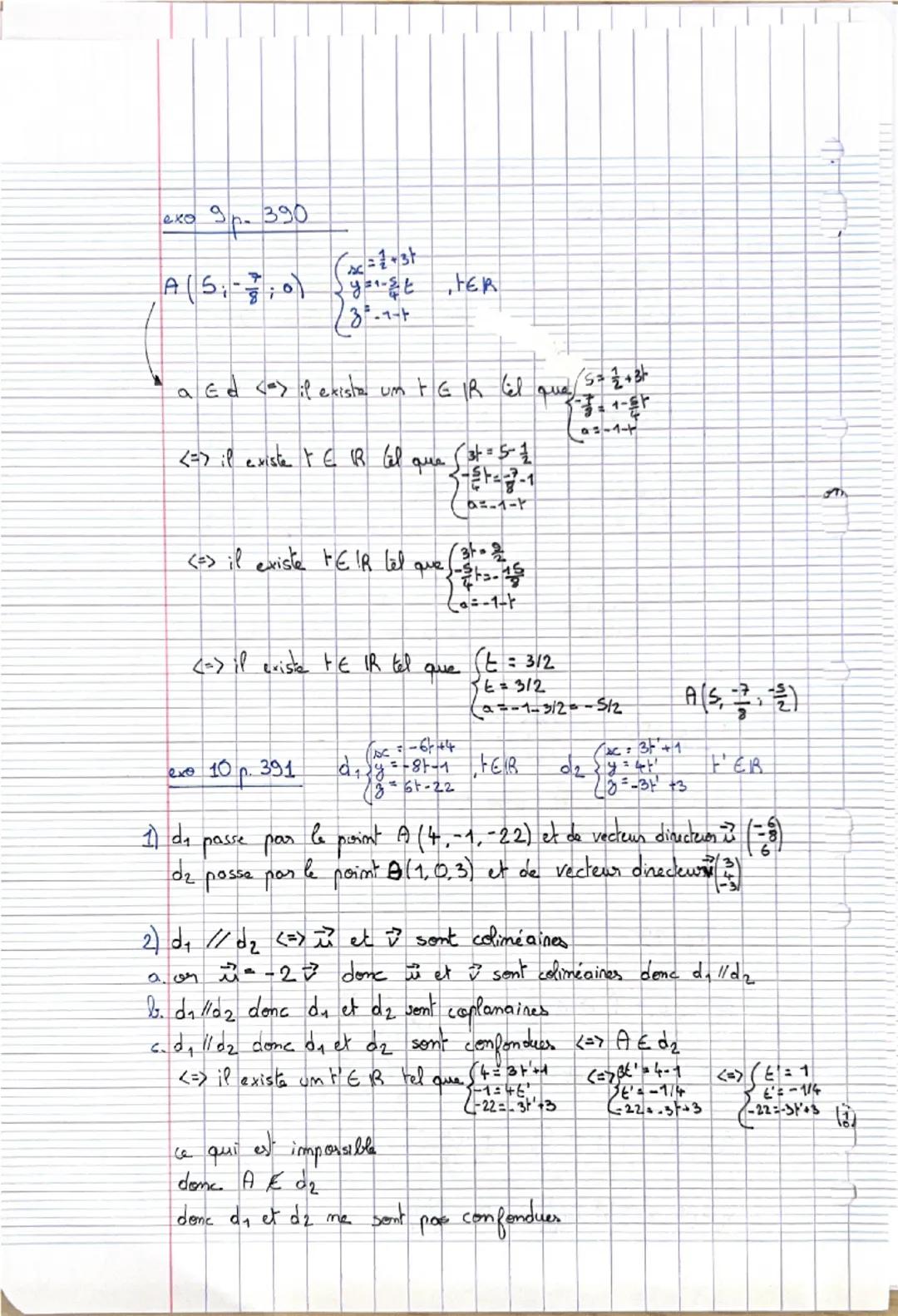 TMATHS2
Chapitre 11 : cours
2020-2021
Représentations paramétriques et équations cartésiennes
L'espace est rapporté à un repère (O,i,j,k)
I