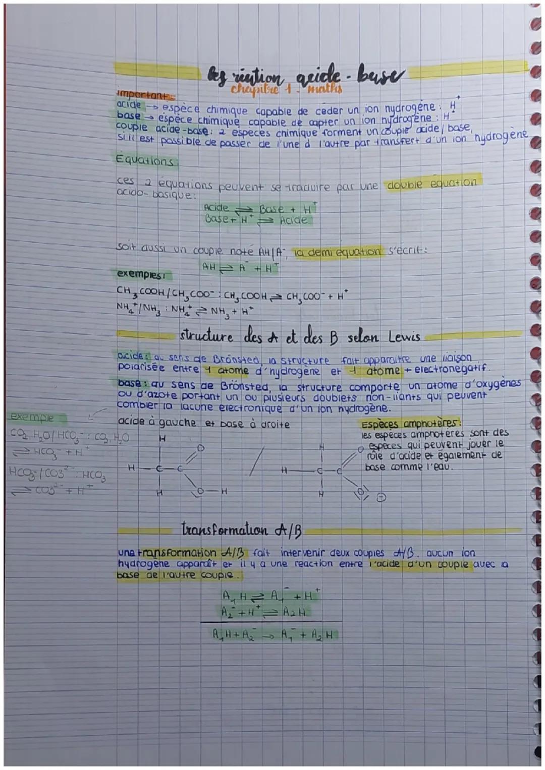 exemple
important
bez riation quicle- buse
chapitre 1 maths
acide espèce chimique capable de ceder union nydrogene
base espece chimique capa