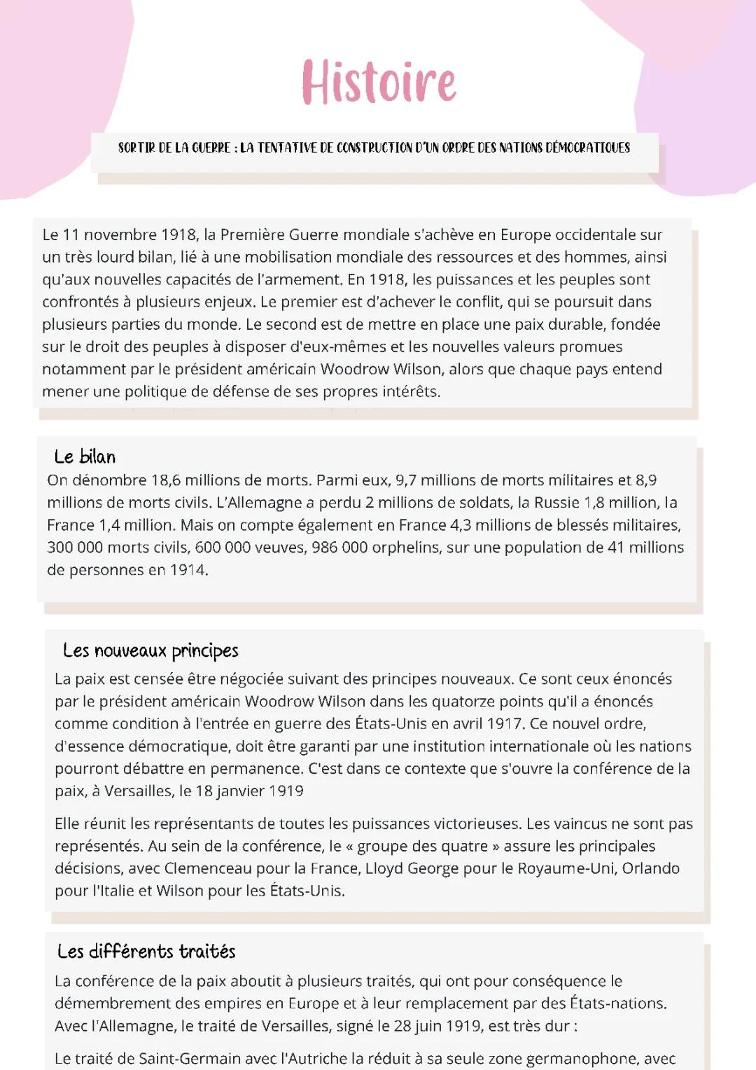Sortir de la guerre : la tentative de construction d’un ordre des nations démocratiques