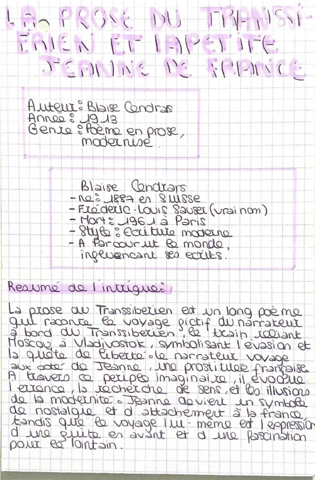 La prose du Transsibérien