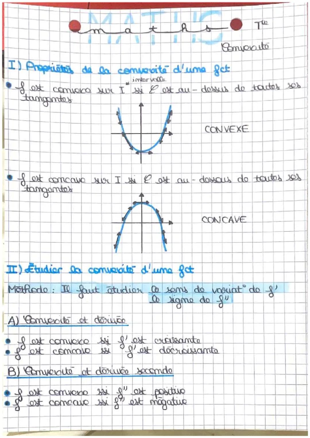 Fiche de révisions Convexité d’une fonction