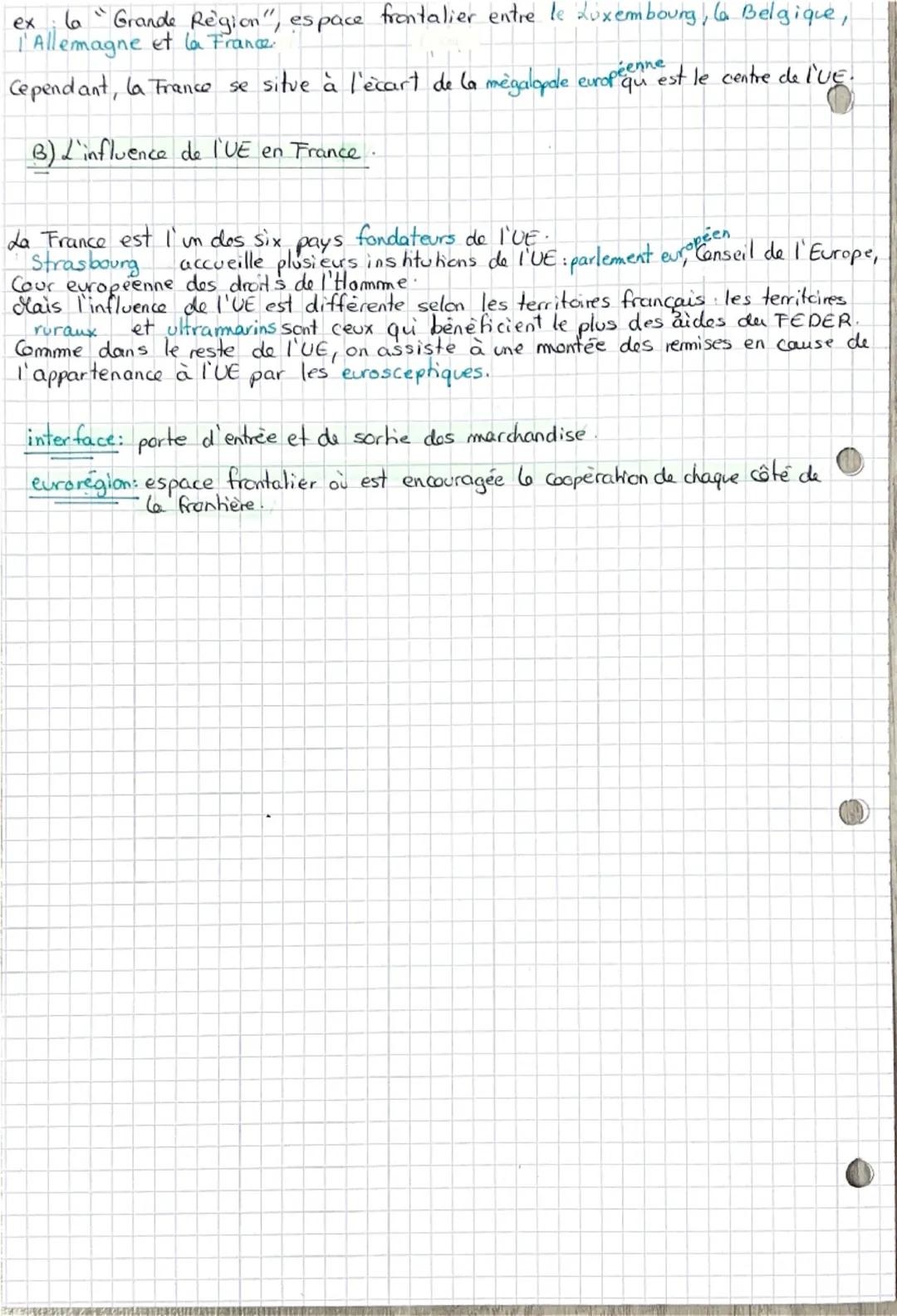 géographie
Chapitre 5: L'Union européenne, un territoire de reference
866688 8 6 6 6 6 I) Une association d'Etats.
I' union européenne
(A) U