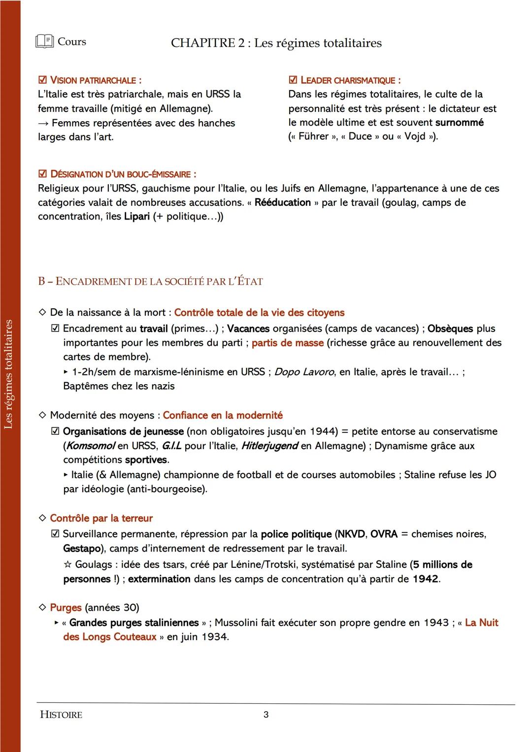 # Cours
CHAPITRE 2: Les régimes totalitaires
INTRODUCTION
Définitions
RÉGIME: Mode de fonctionnement (< organisation politique, économiq