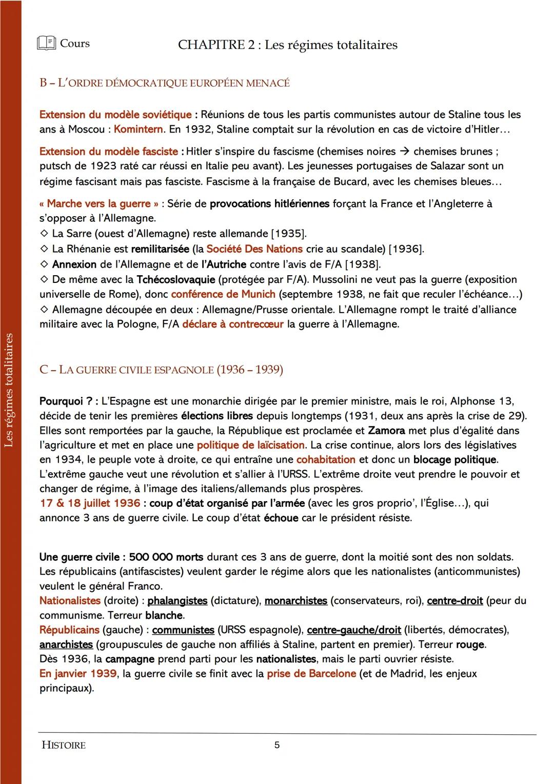 # Cours
CHAPITRE 2: Les régimes totalitaires
INTRODUCTION
Définitions
RÉGIME: Mode de fonctionnement (< organisation politique, économiq