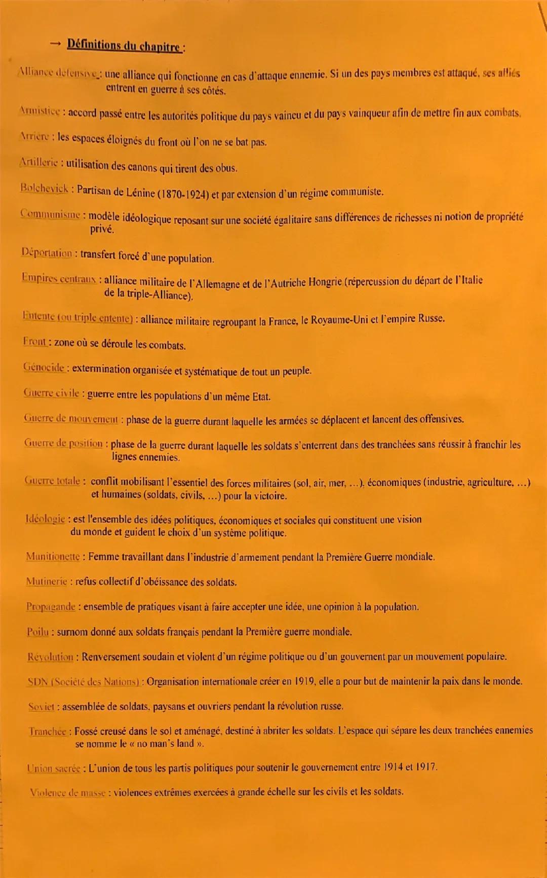 - Définitions du chapitre:
Alliance defensive: une alliance qui fonctionne en cas d'attaque ennemie. Si un des pays membres est attaqué, se