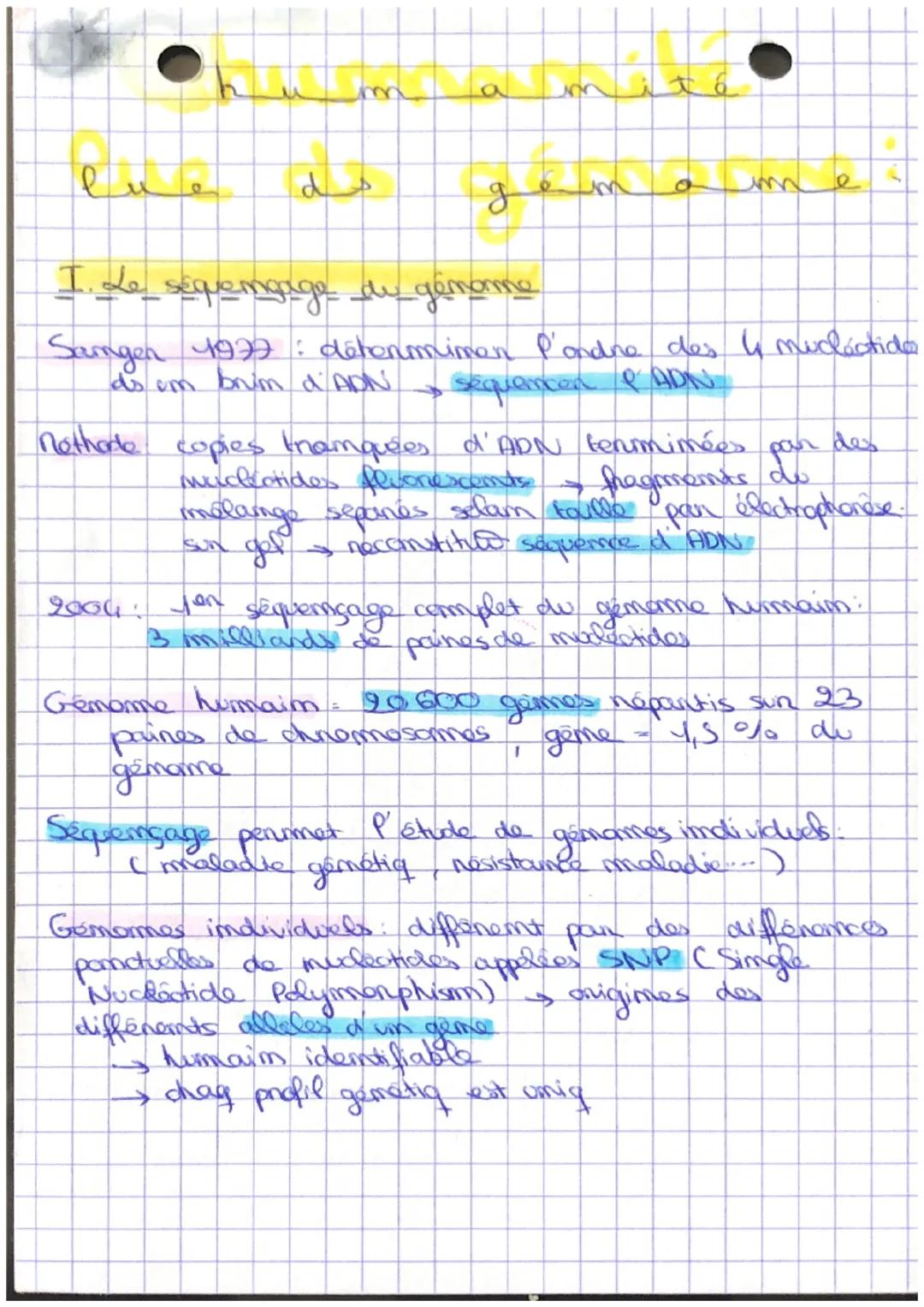 Nothode
lue
I. Le sequemgage de génome
Samgen 1977: déterminen l'ondre des 4 mucláctide
brim d'ADN
sequencer PADN
مه
a
g
inn
3
Sequençage pe
