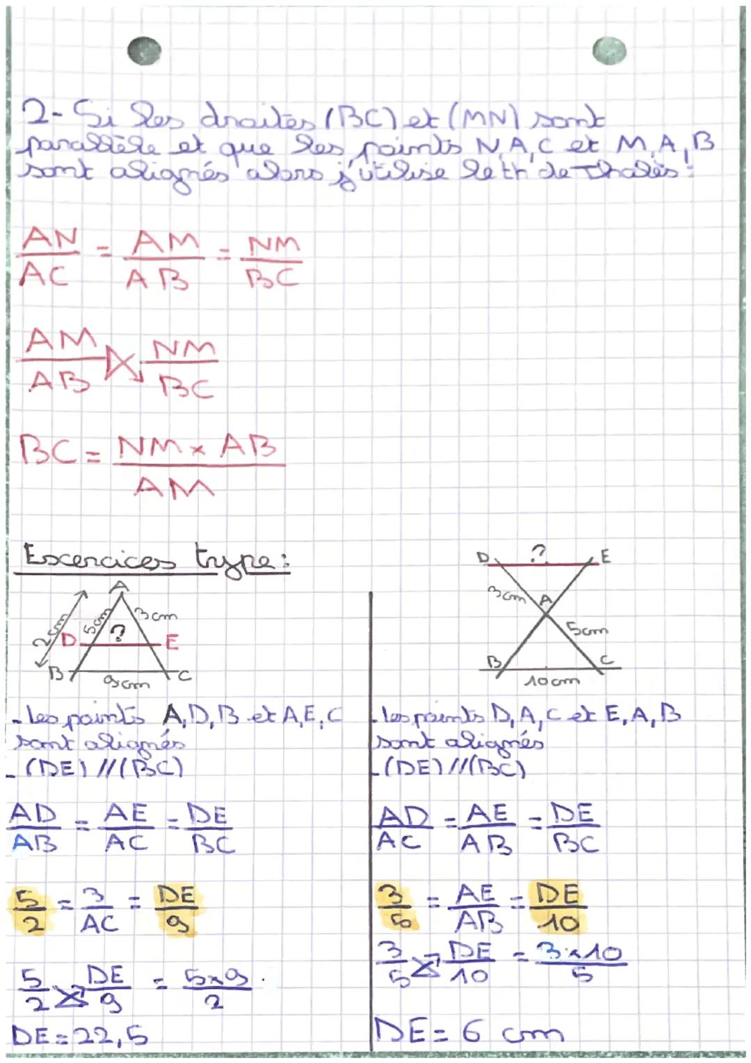 # thales A
1
A
M N
M
②
A
N
B
?
C
B
C
?
1- Si les droites (BC) et (MN) sont
parrallèle et que les points A, M. Bet
ANC sont aliam
