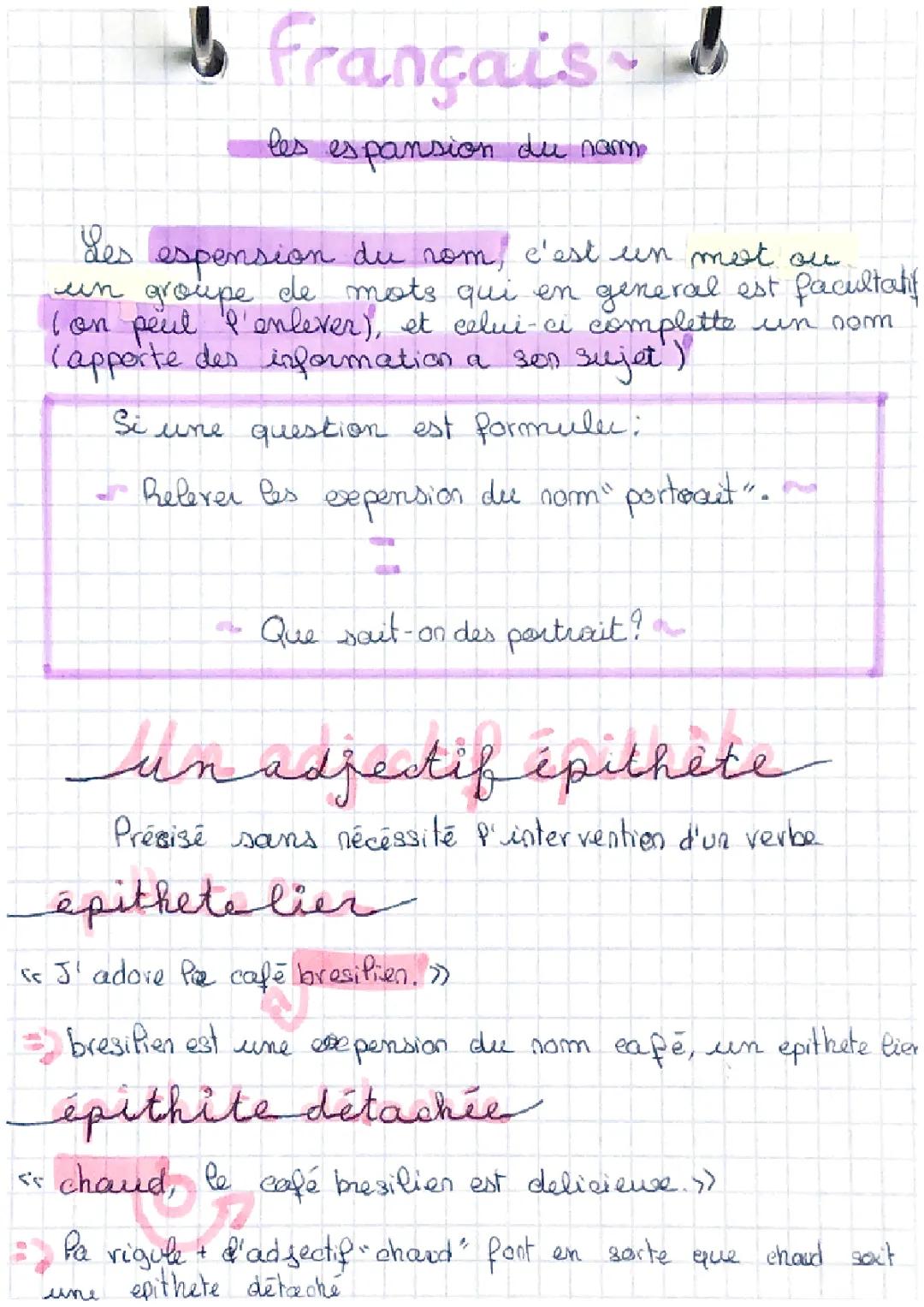 Français - les expansion du nom