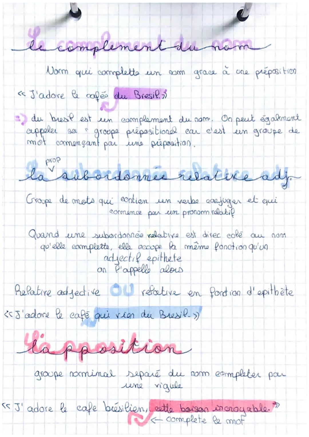 français I
les espansion du norm
Les
espension du rom, c'est un most ou
un groupe de mots qui en general est facultatif
(on peut l'enlever),