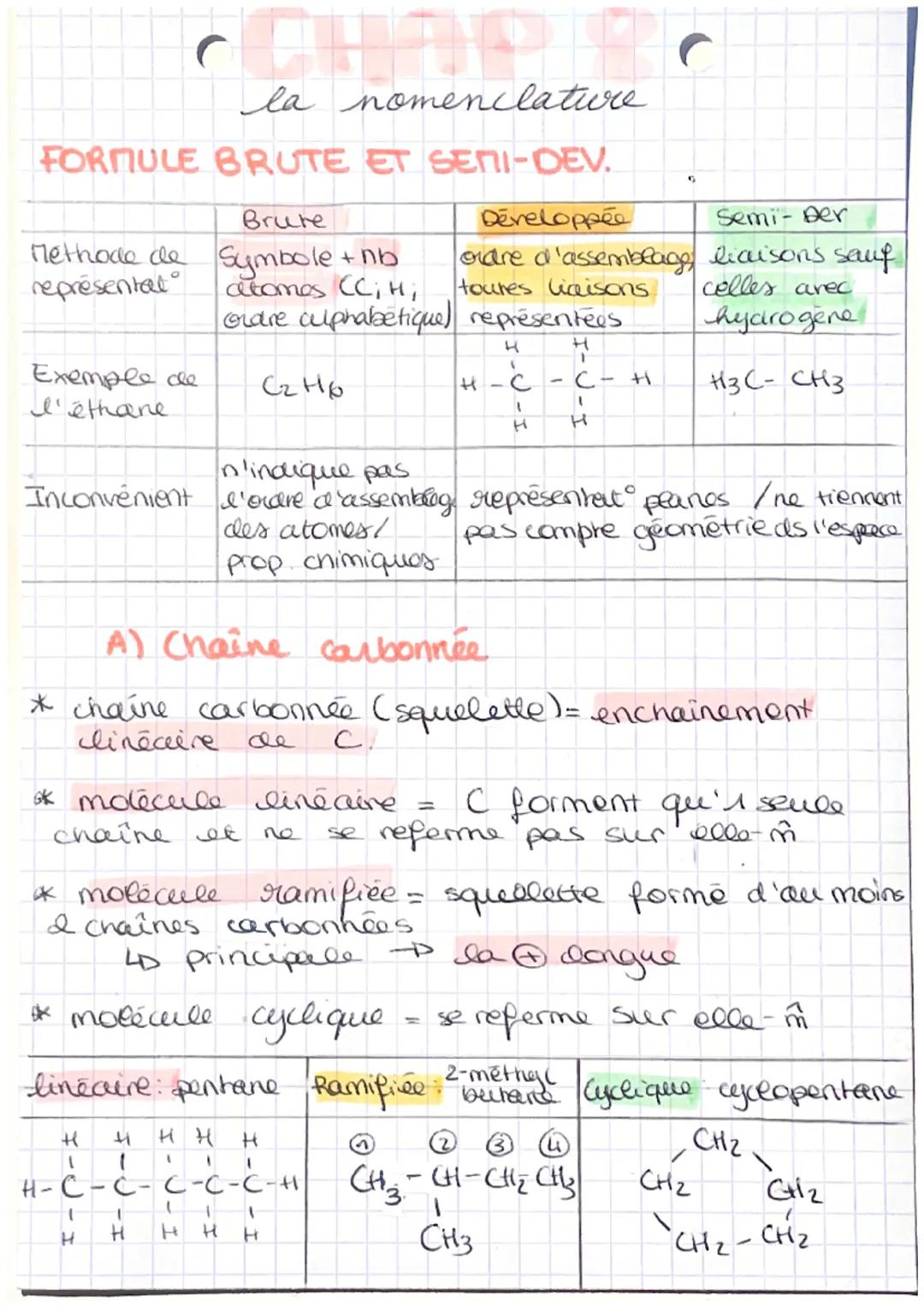 # Chap 3
la nomenclature
FORMULE BRUTE ET SEMI-DEV.
| | Brute