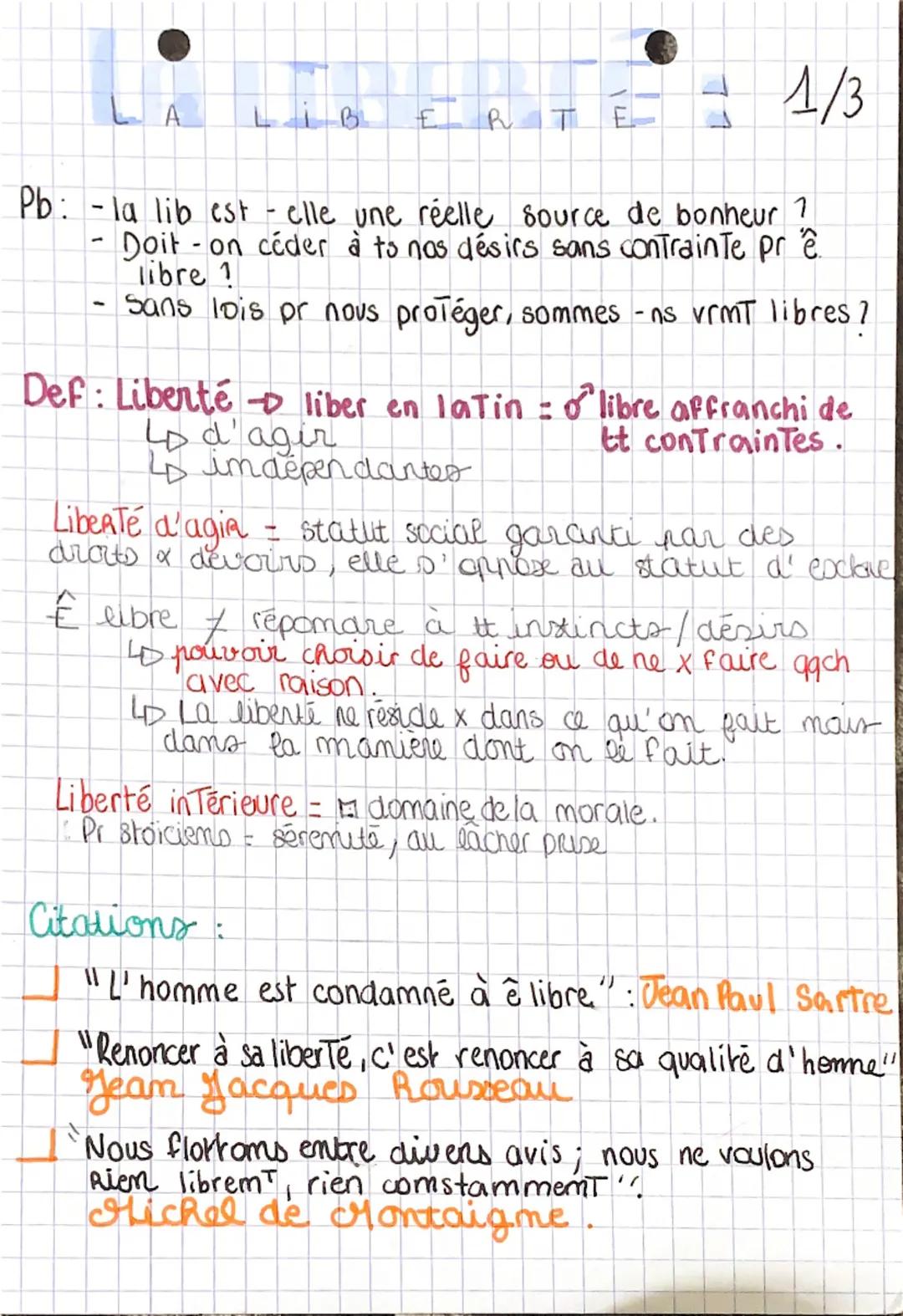 A
ER
T
1/3
Pb la lib est-elle une réelle source de bonheur ?
Doit-on céder à to nos désirs sans contrainte prê
libre
-
-
Sans lois pr nous p