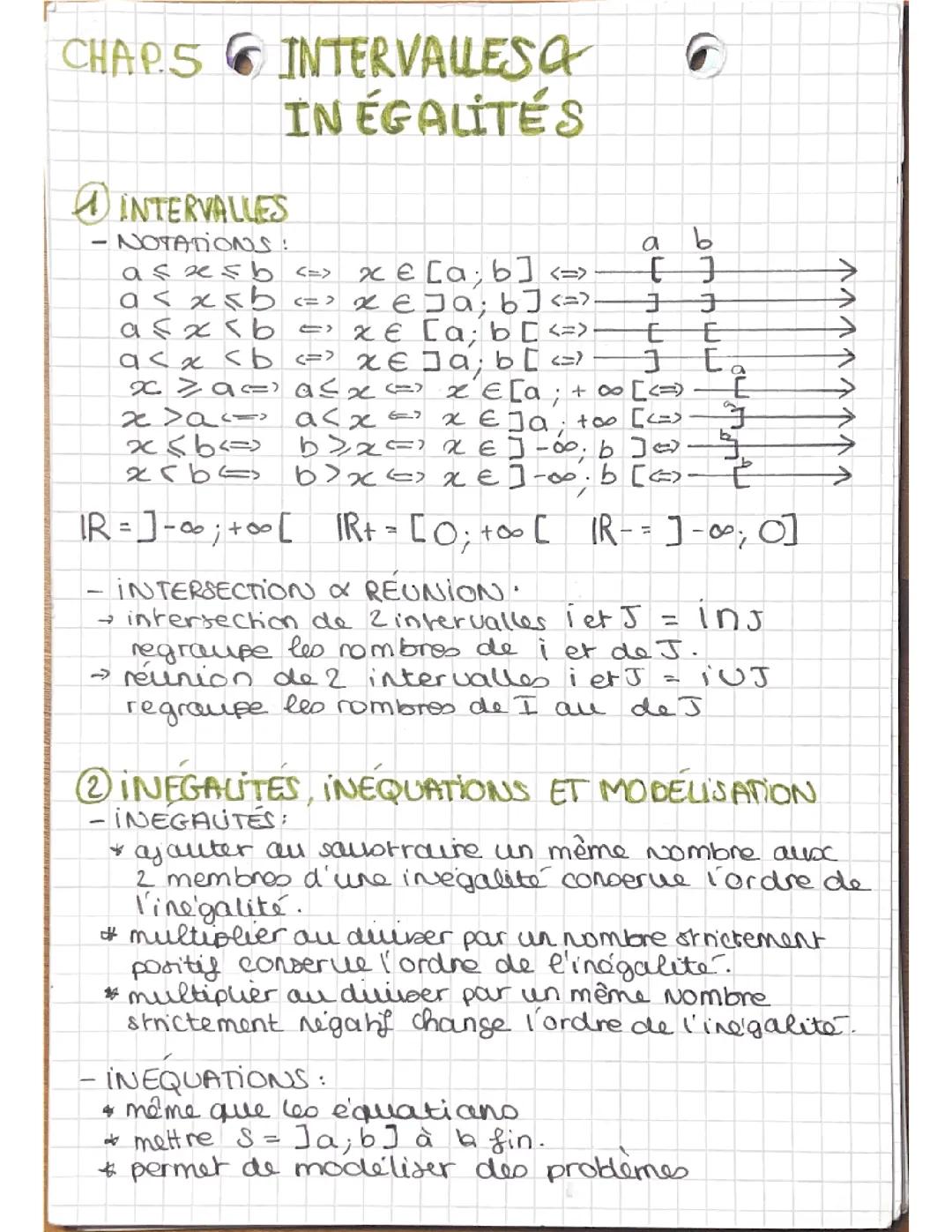 Intervalles et inégalités