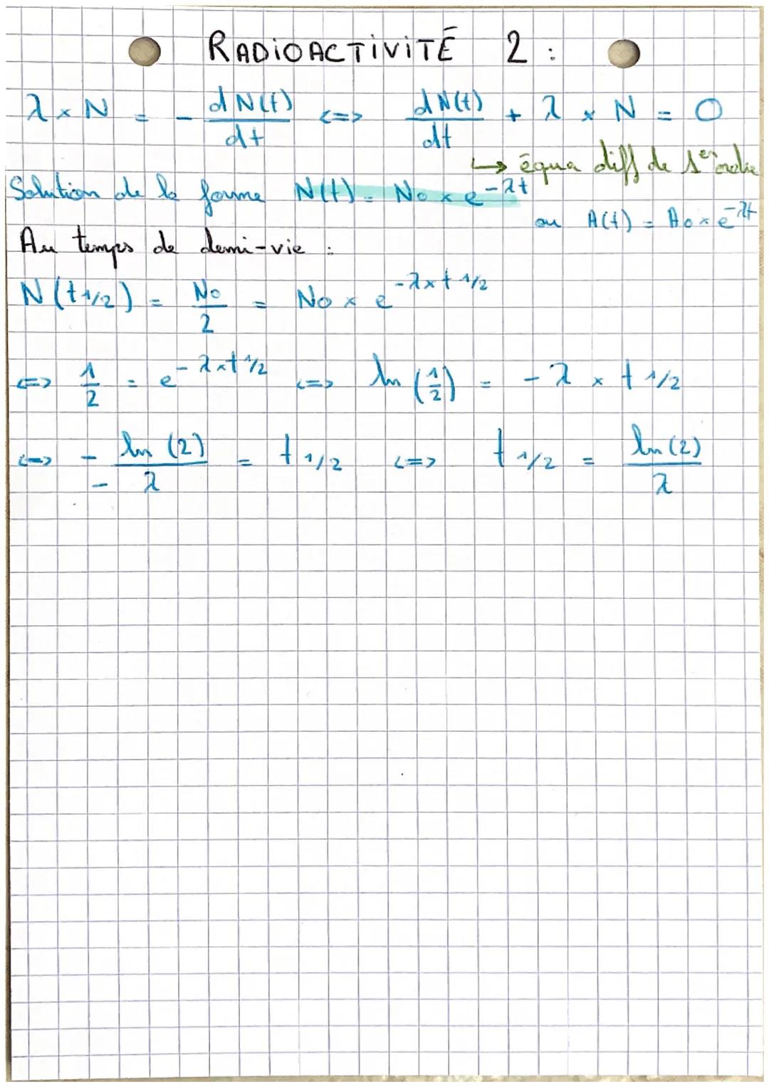 # RADIOACTIVITE
► Un mayan radiccatif est instable (excès de
protawia
neutrans)
Capacité d'émethe une particule $\alpha$ $\beta^+$ $\beta