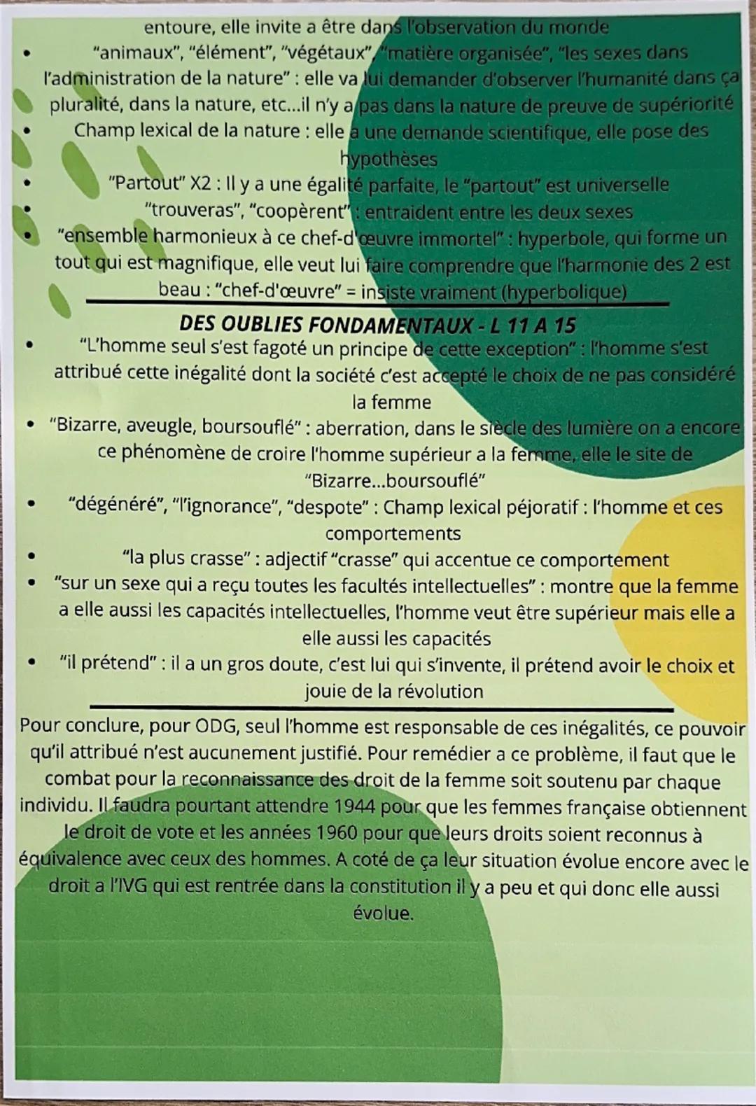 TEXTE 1-OLYMPE DE GOUGE - EXHORTATION AUX HOMMES
Olympe de gouge est une femme de lettre des lumières et femme politique
française, considér