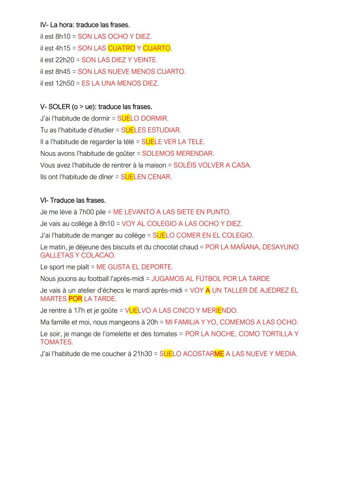 VIAJE 5: MI VIDA AL DÍA
Etapa 7:
Repaso para la tarea final
I- Traduce el léxico.
LA HORA
l'heure
le matin POR LA MAÑANA
l'après-midi = POR