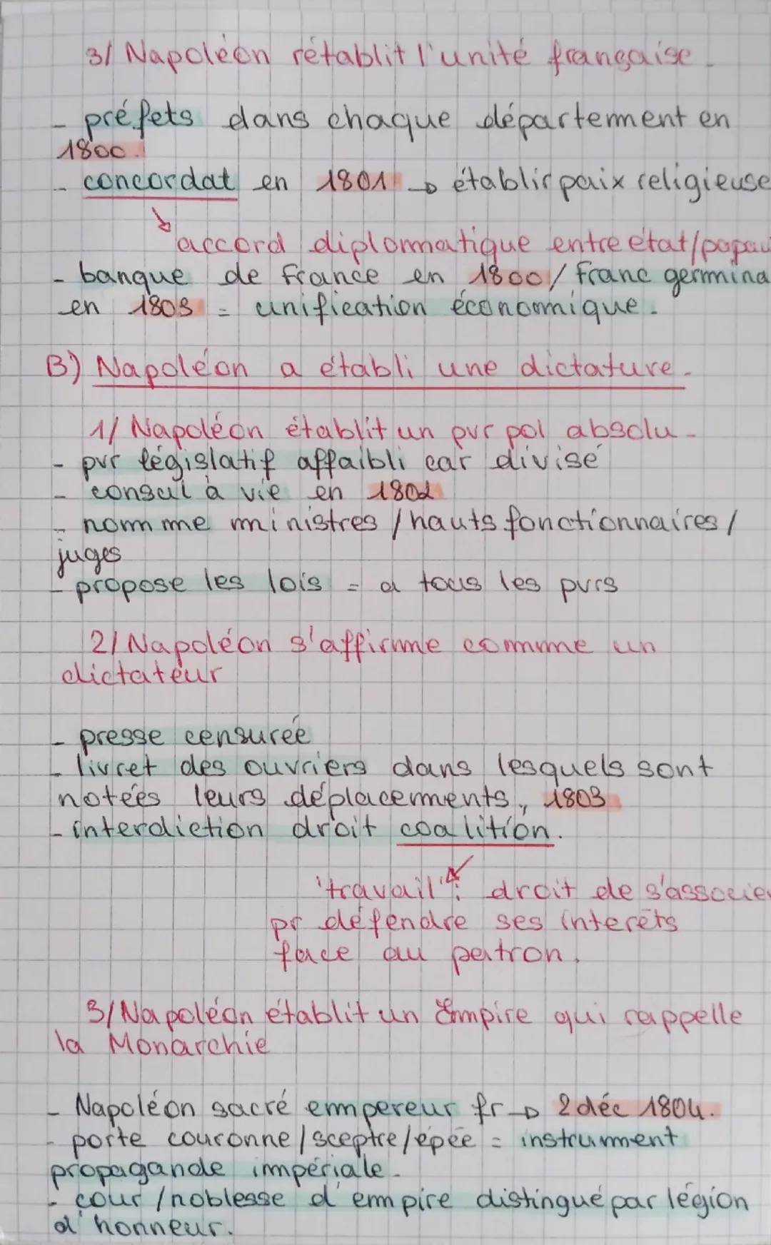 III) Le Consulat et l'Empire de la nation.
partie souveraine au pur d'un homme
en
Après le coup d'Etat du 18 Brumaire de
l'An Vill, soit le